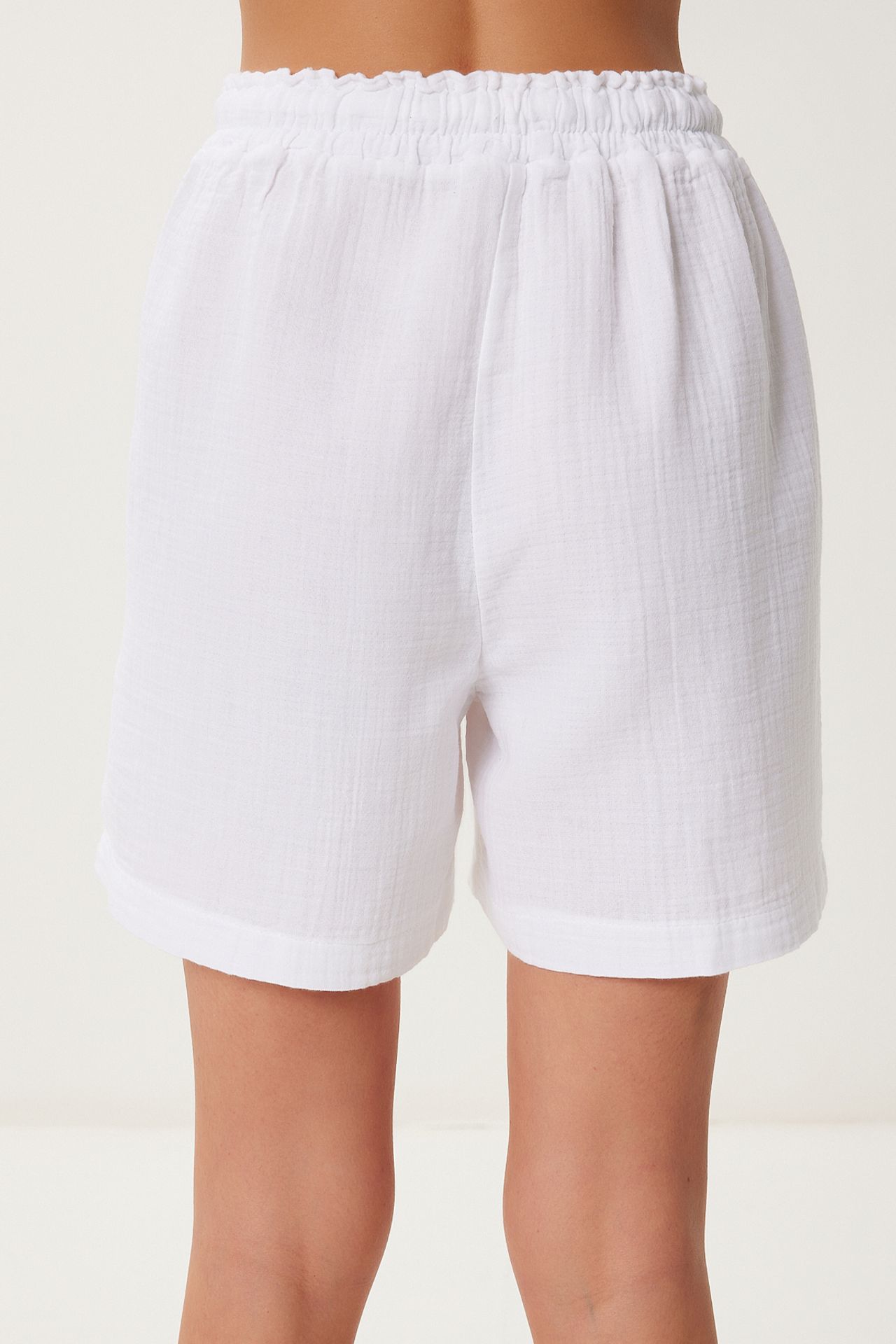 ISTANBUL High Waist Wide Leg Cotton Shorts
