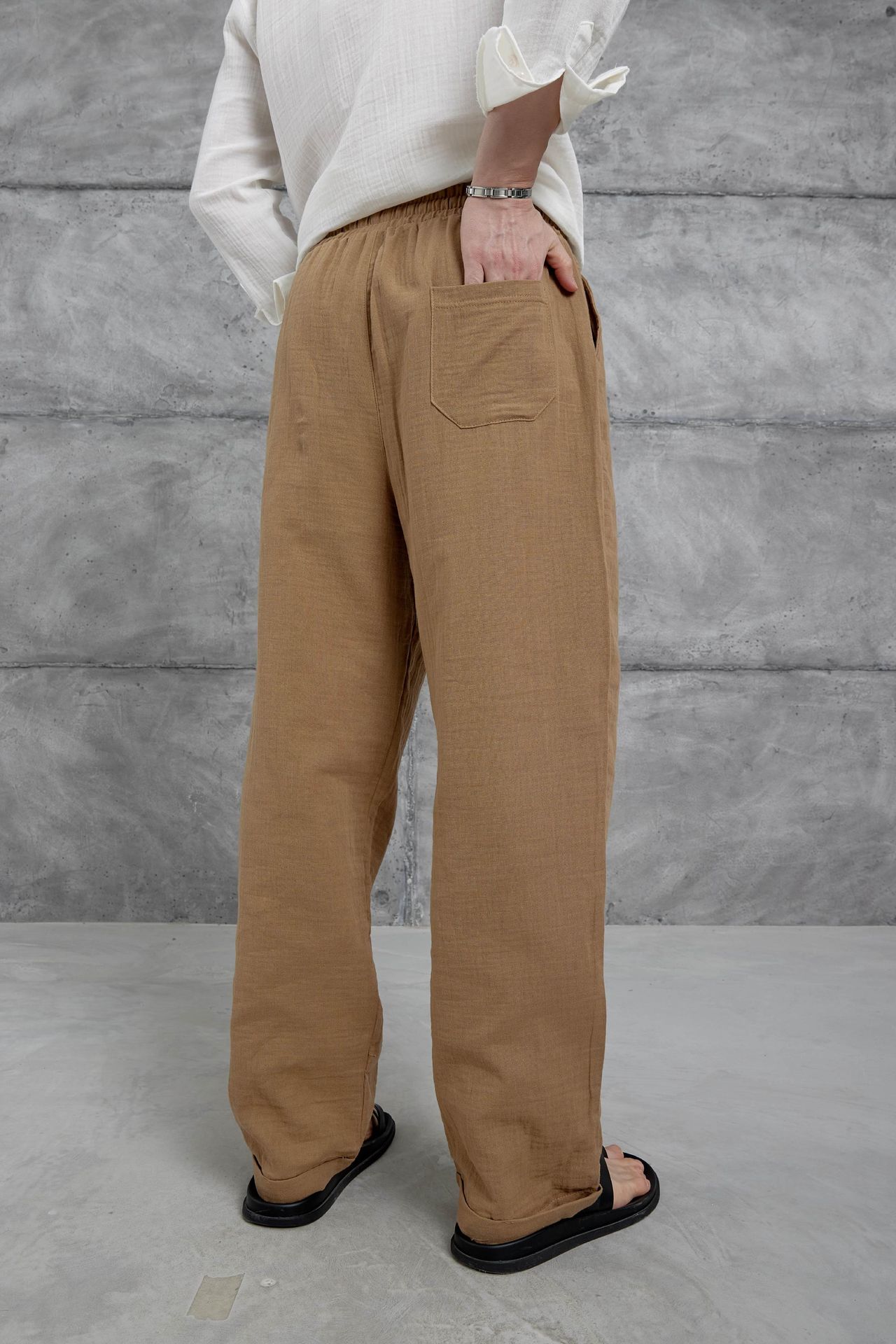 NOMARC Lastikli Bel Geniş Paça Pantolon 4