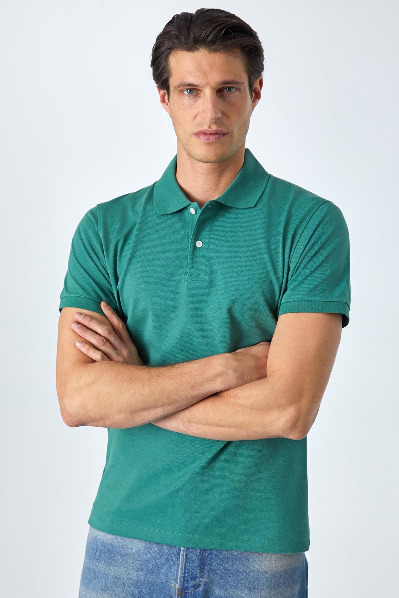 GRIMELANGE Relaxed Polo Collar Button T-Shirt 4