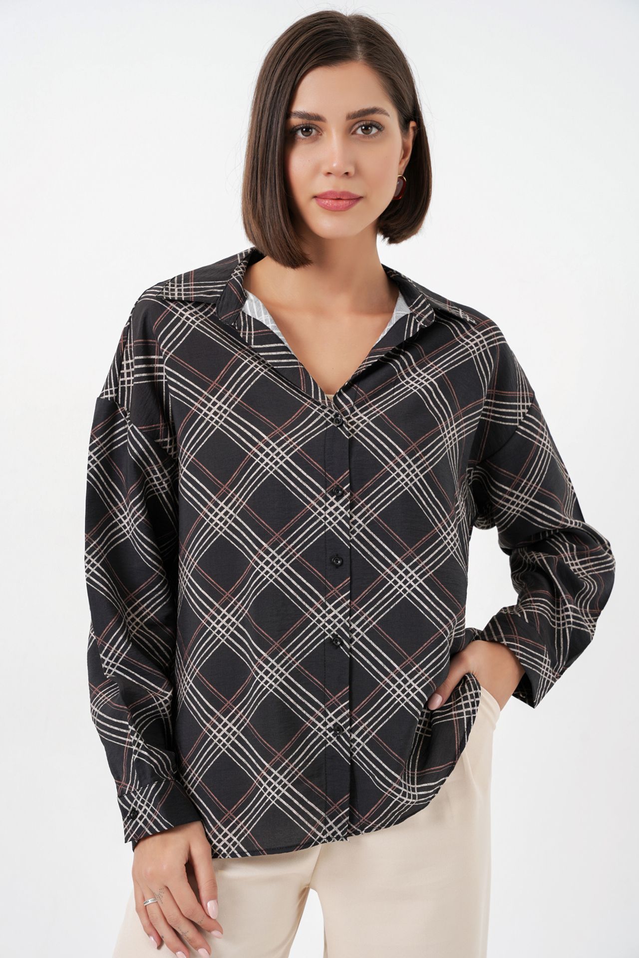 BDART Oversized Plaid Button-Up Shirt 4