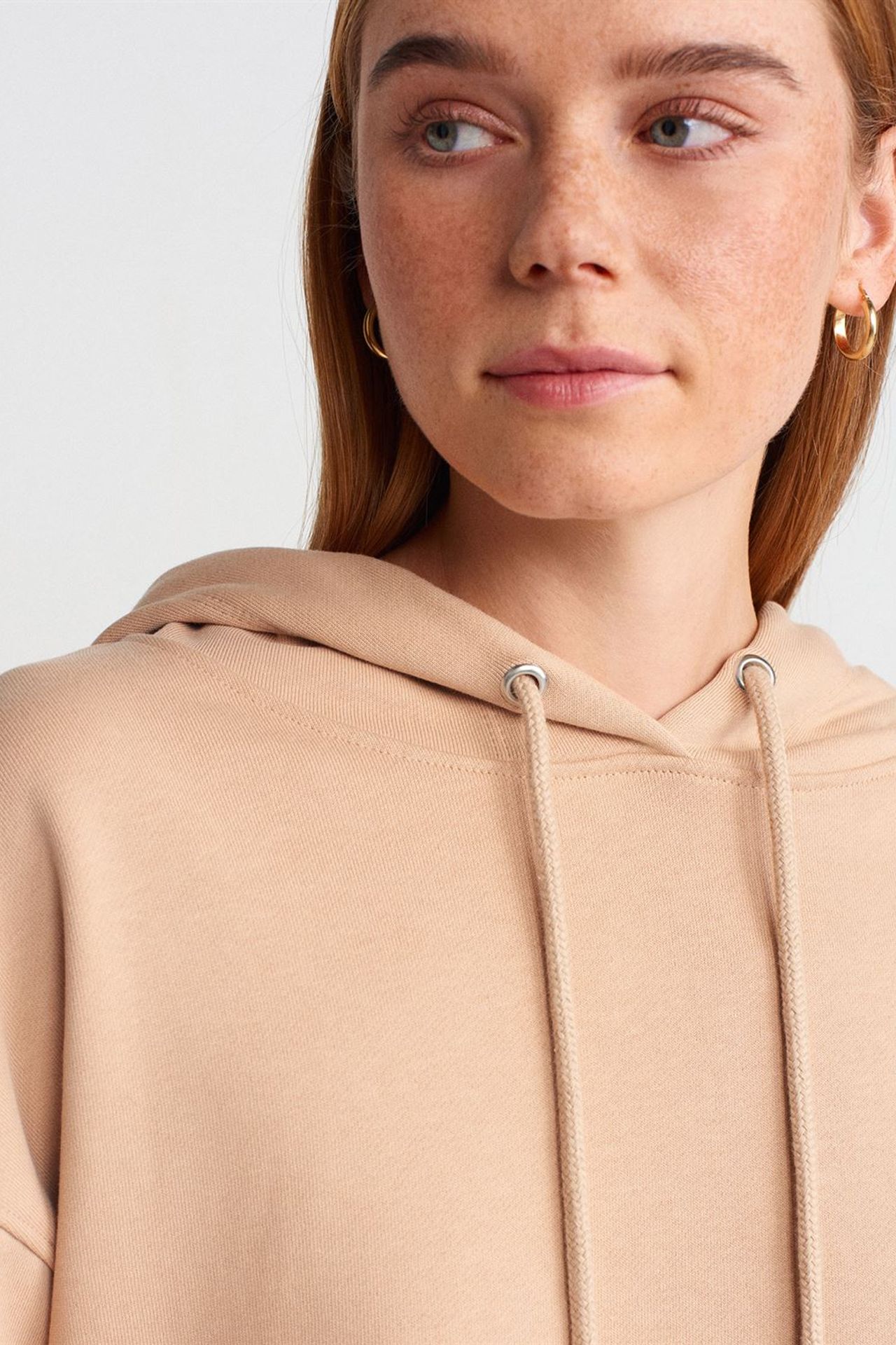 DILVIN Oversized Cotton Hooded Sweatshirt With Slit 4