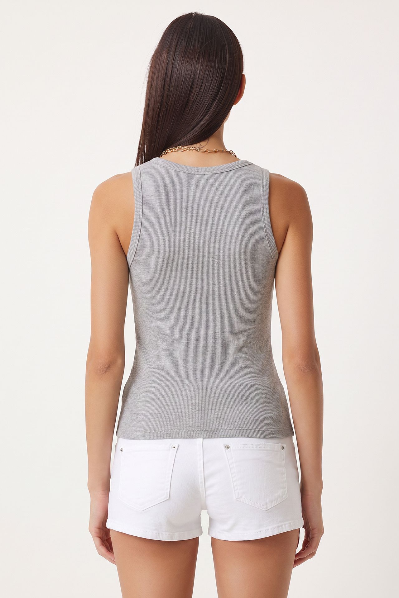 ISTANBUL Fitted Cotton U Collar Tank Top 4