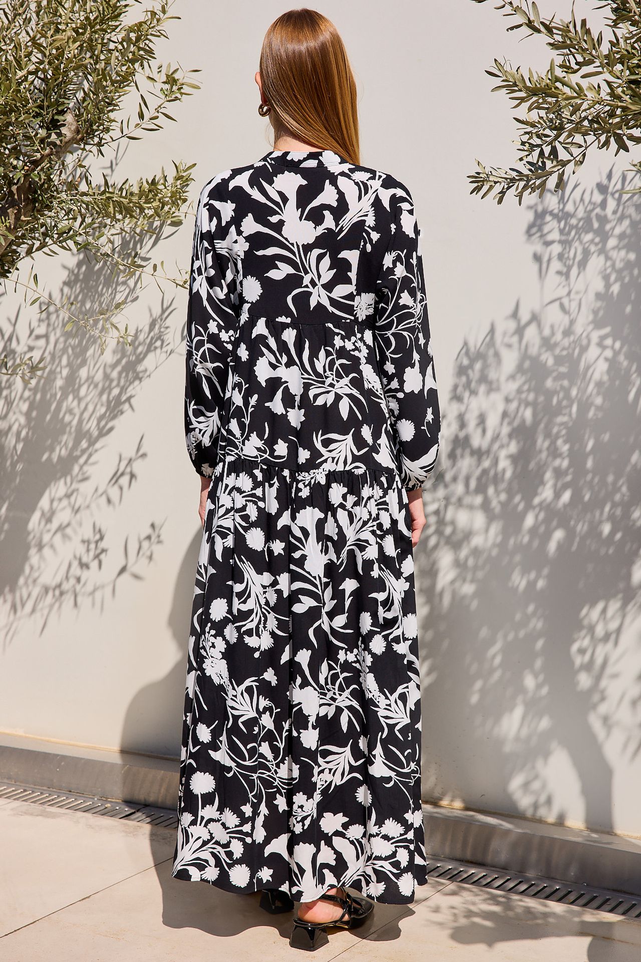 BDART Patterned V-Neck Maxi Dress