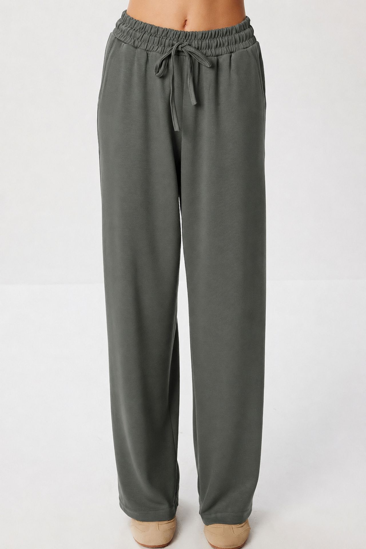 ISTANBUL Wide Leg Two-Piece Set with Crew Neck Blouse 5