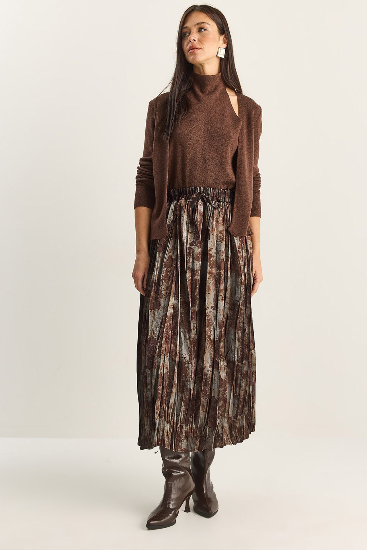 LUCCI High Waist Long Skirt with Elastic Band