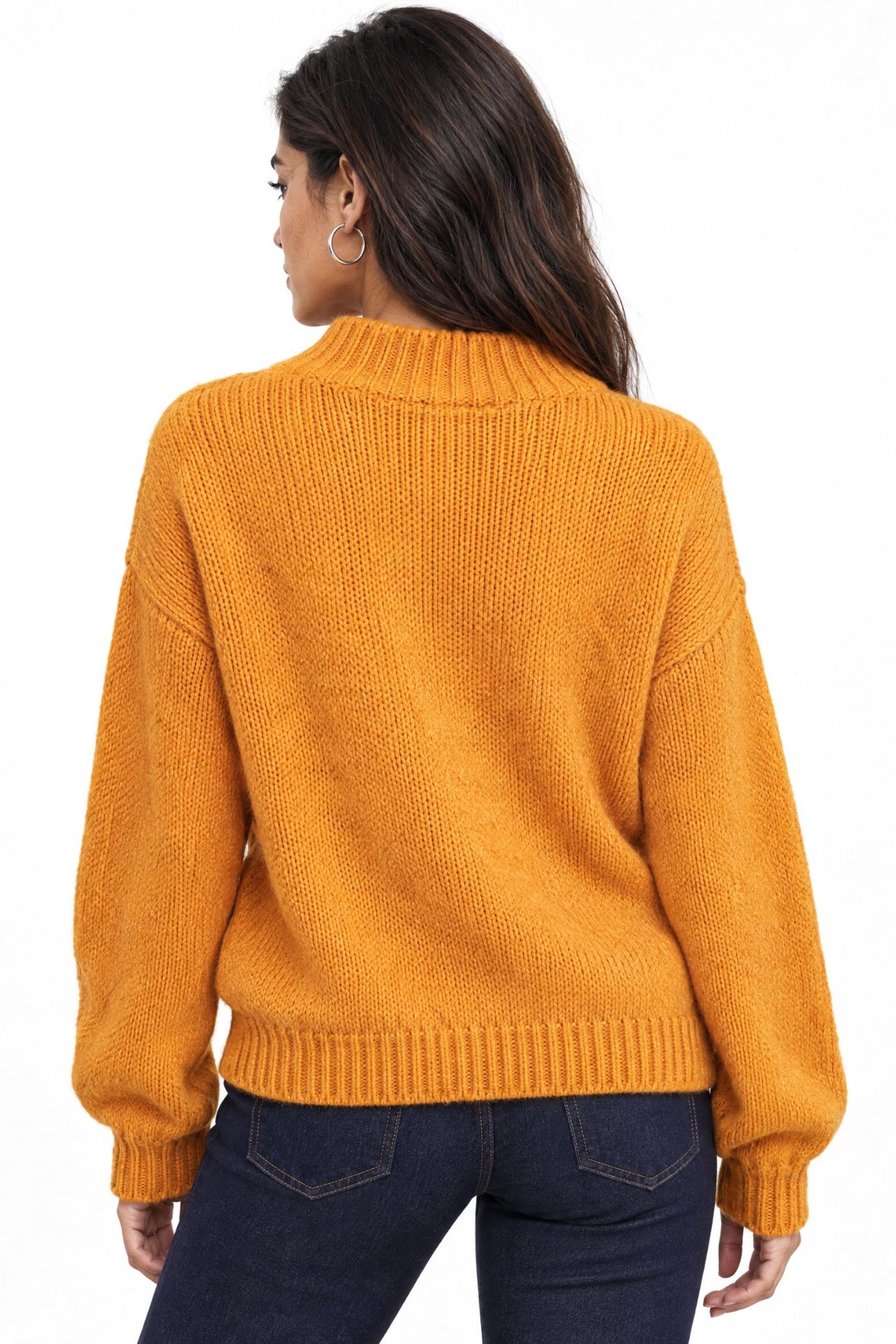 Mixray Relaxed Fit Crew Neck Thick Knit Sweater 2