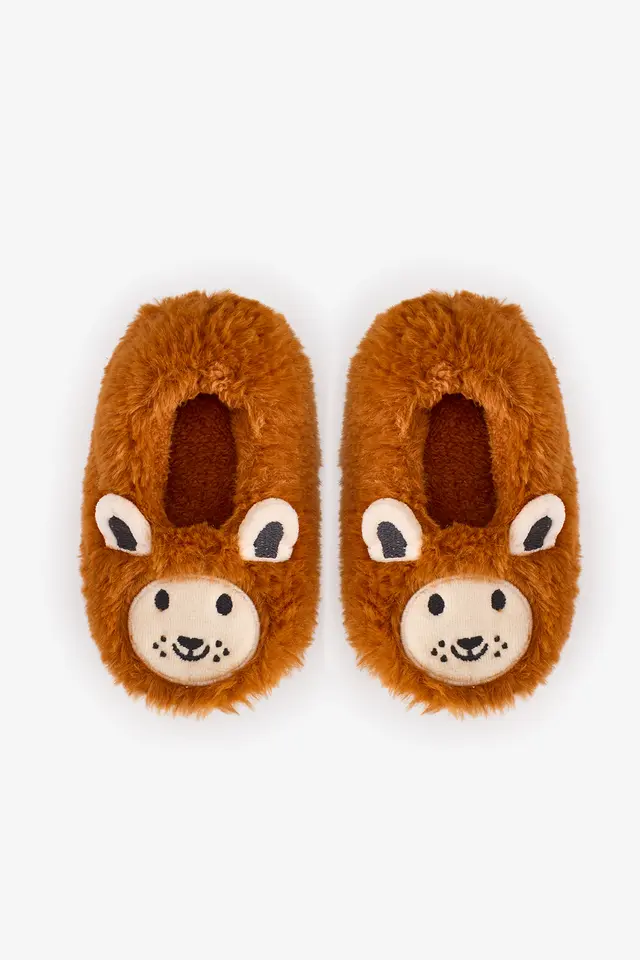 PENTI Boys' Lion Cat Pattern Textured Slipper Socks