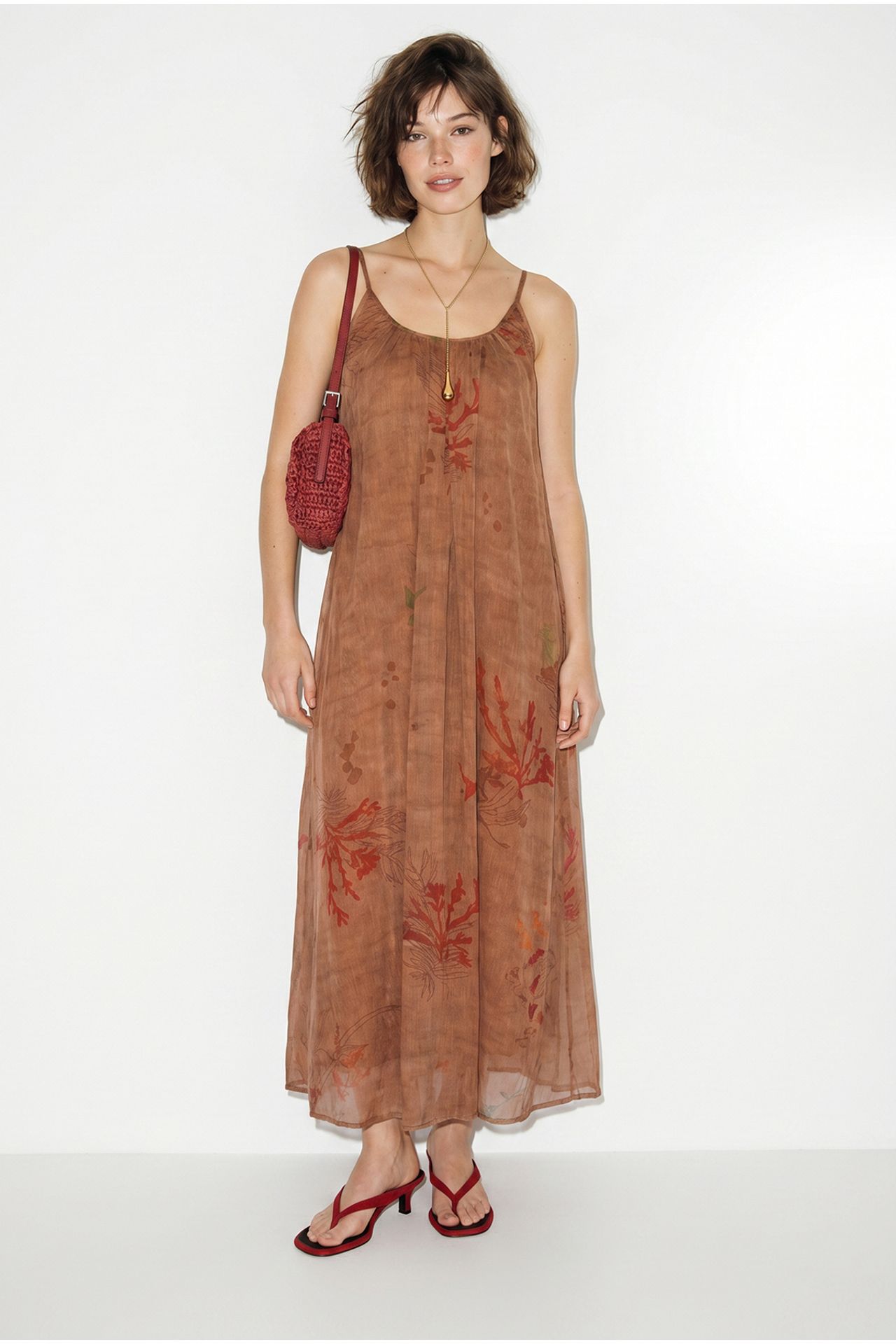 LUCCI Printed Chiffon Maxi Dress 3