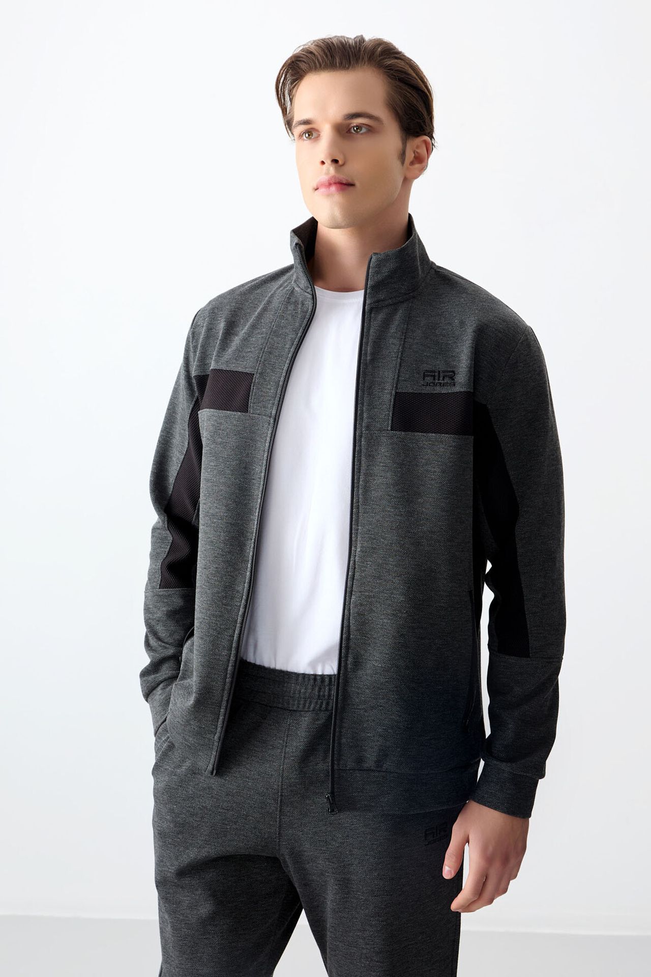 TOMMY Men's Color Block Fleece Sweatshirt And Pants Set 6
