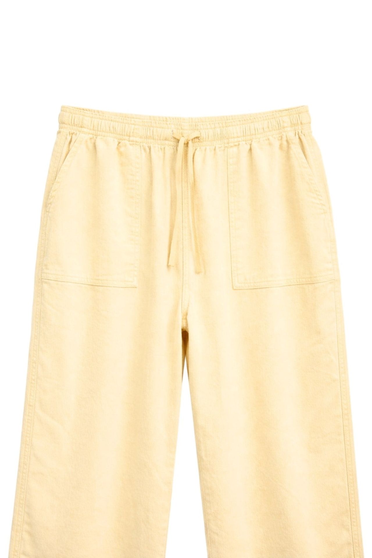 MIXRAY Mid Waist Straight Leg Cotton Pants with Tie Closure 2