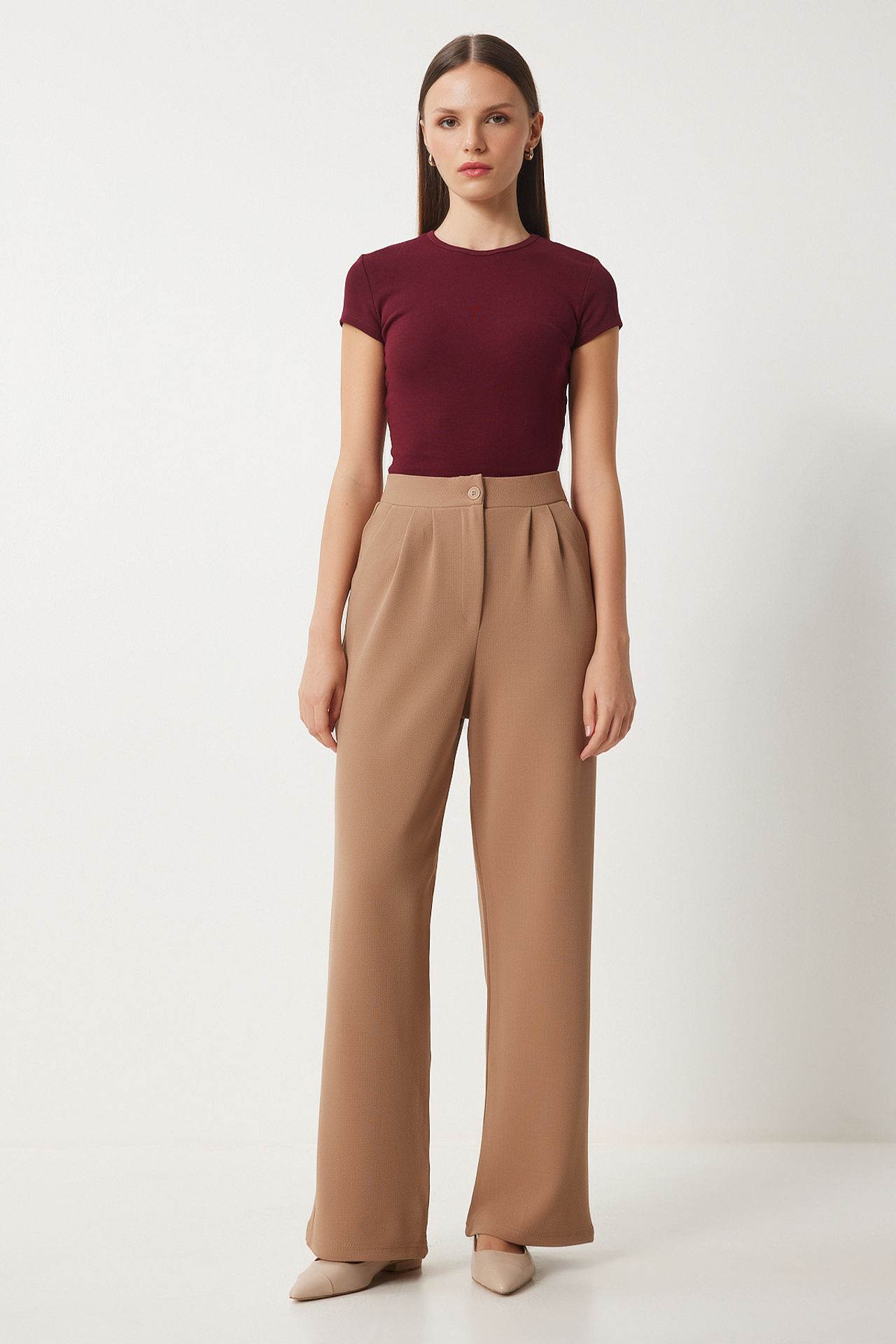 ISTANBUL High Waist Pleated Wide Leg Pants 1