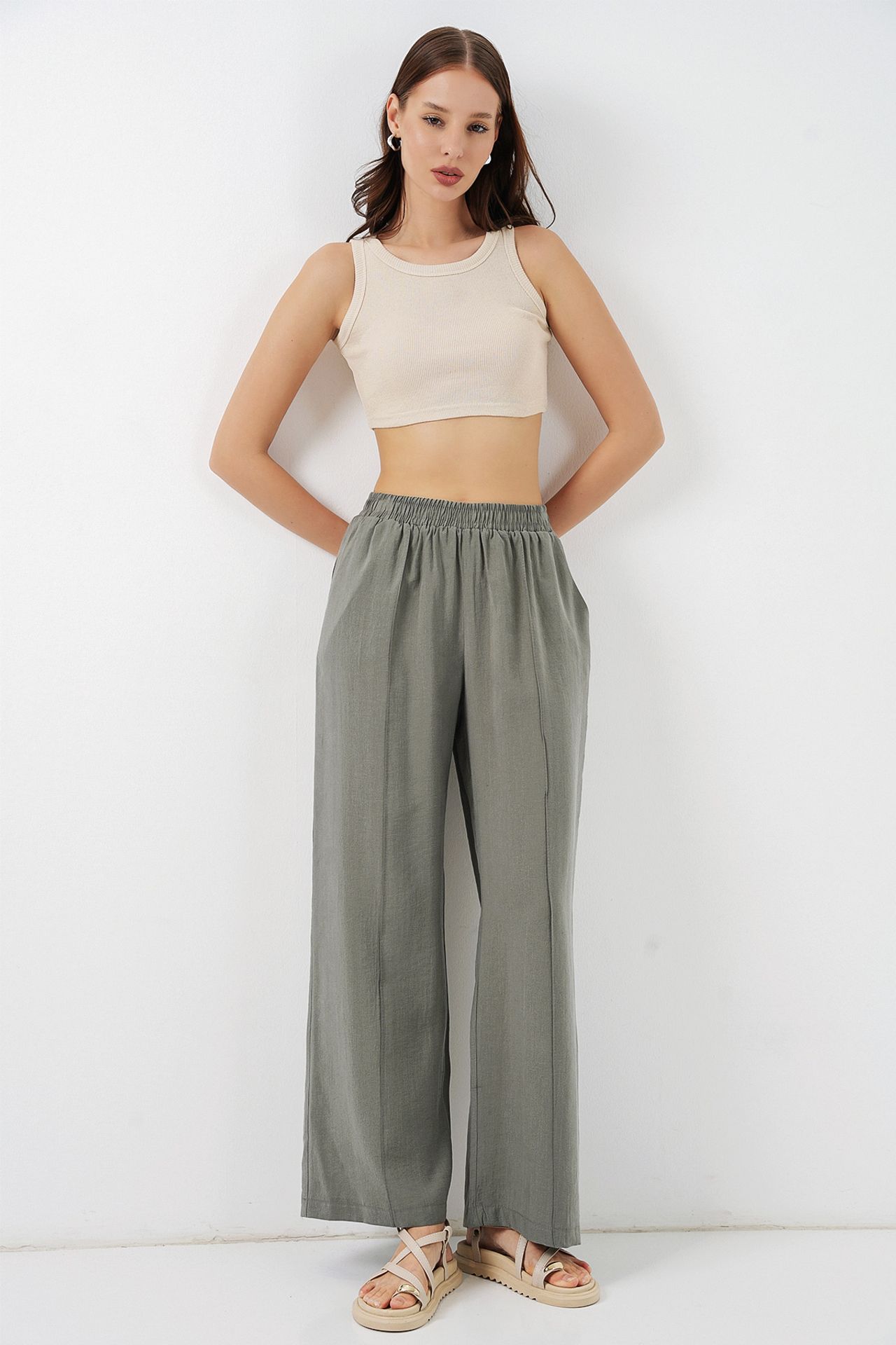 BDART Wide Leg Trousers with Elastic Waist 5