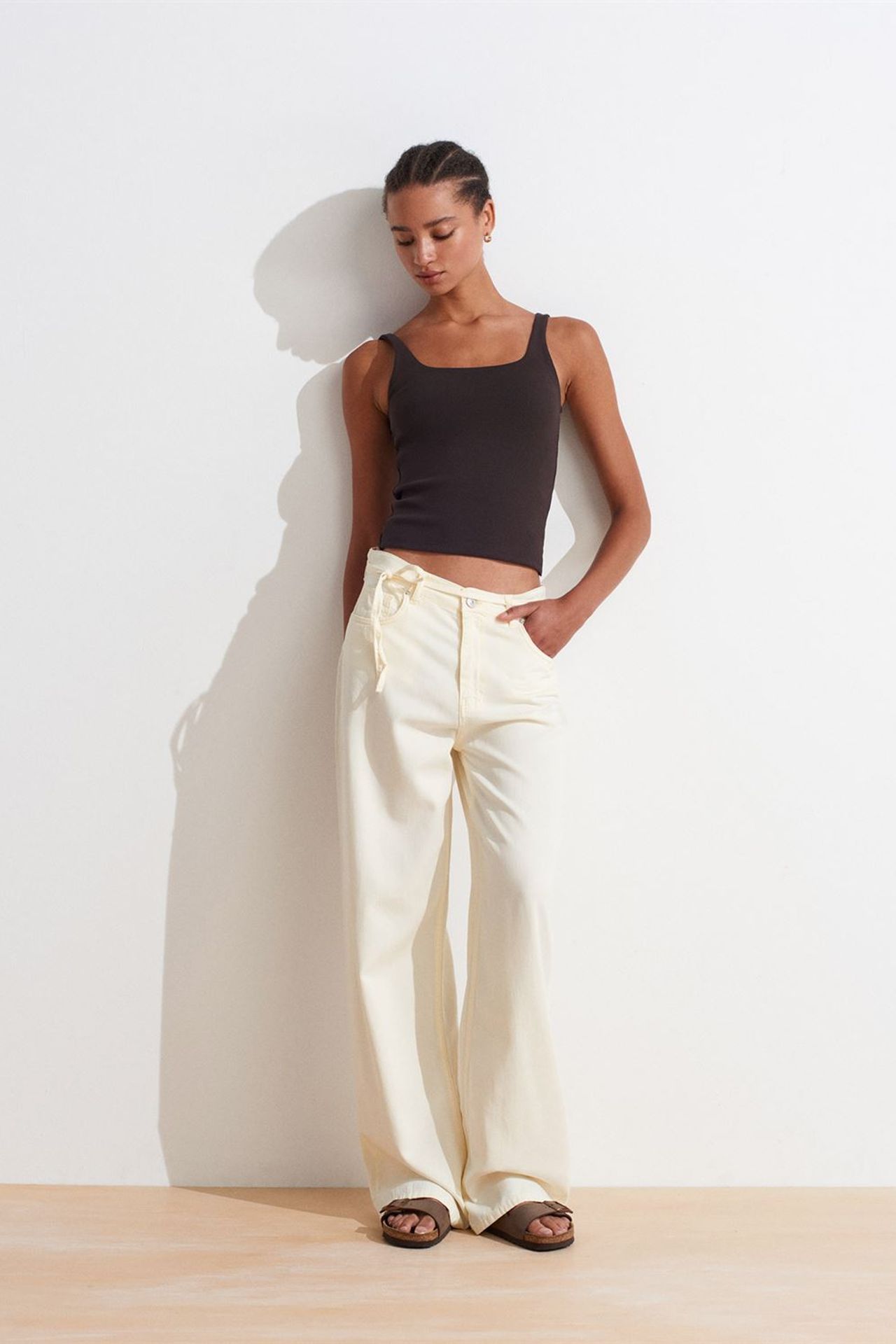 DILVIN Ribbed Square-neck Sleeveless Blouse 5