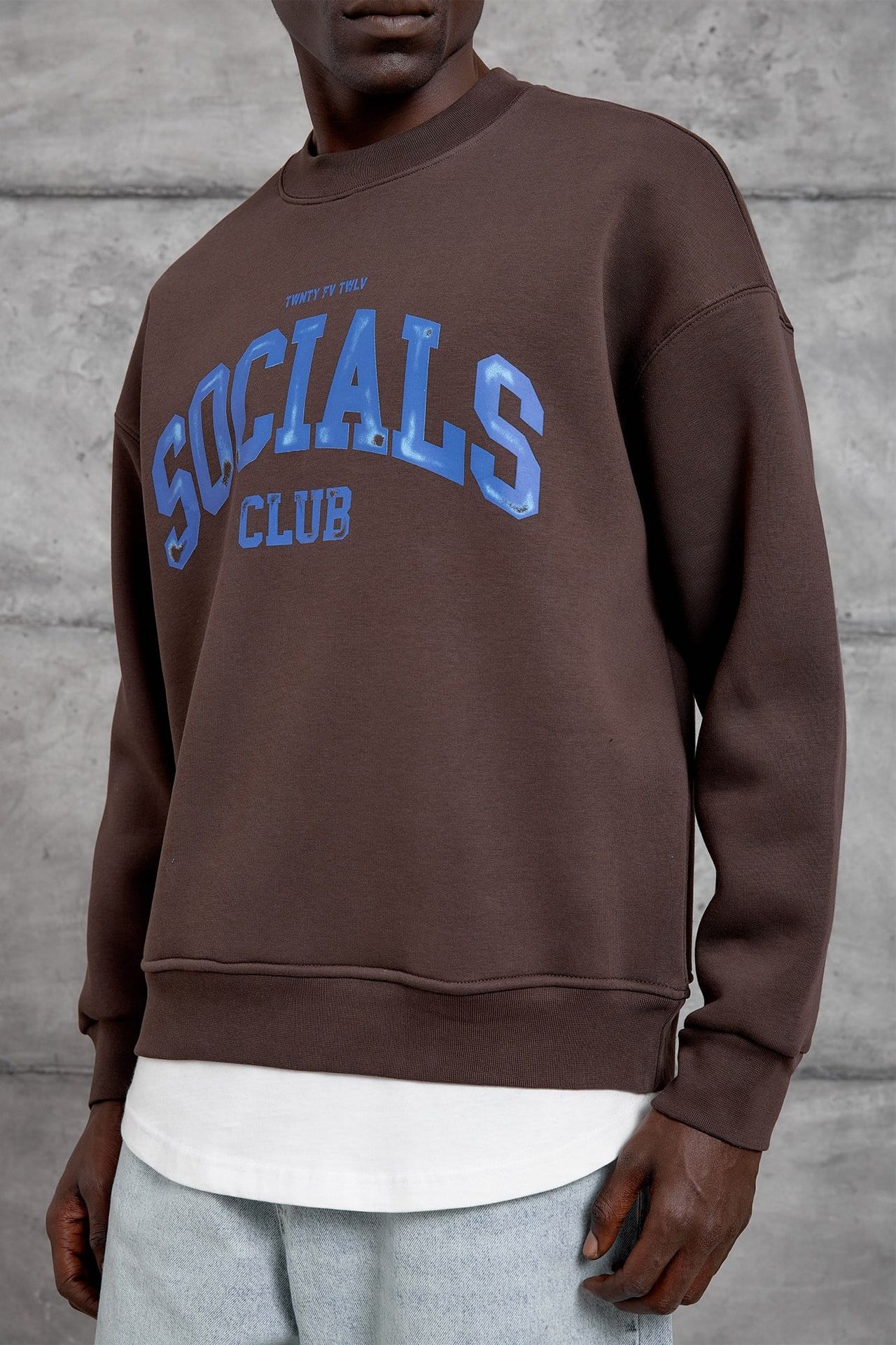 NOMARC Baskılı Geniş Kesim Bisiklet Yaka Sweatshirt 4