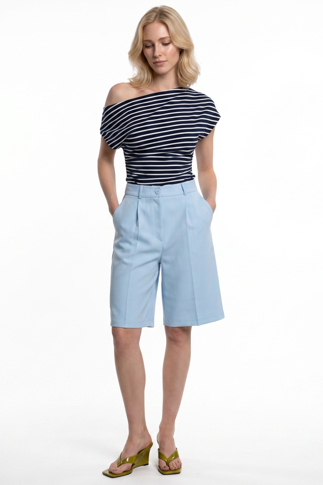 PUCKA High-Waist Wide-Leg Tailored Shorts
