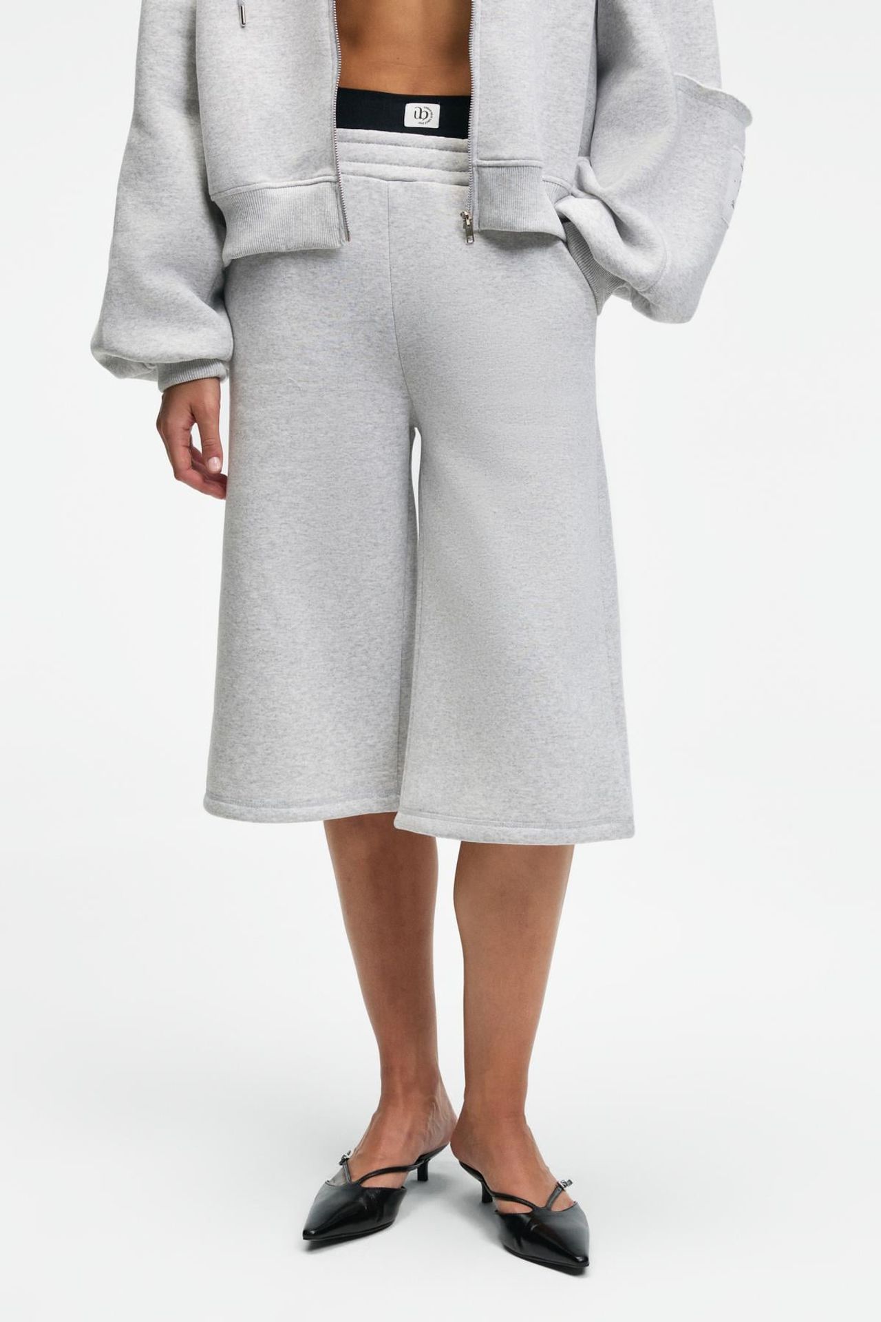 GRIMELANGE High Waist Wide Leg Sweat Shorts 2