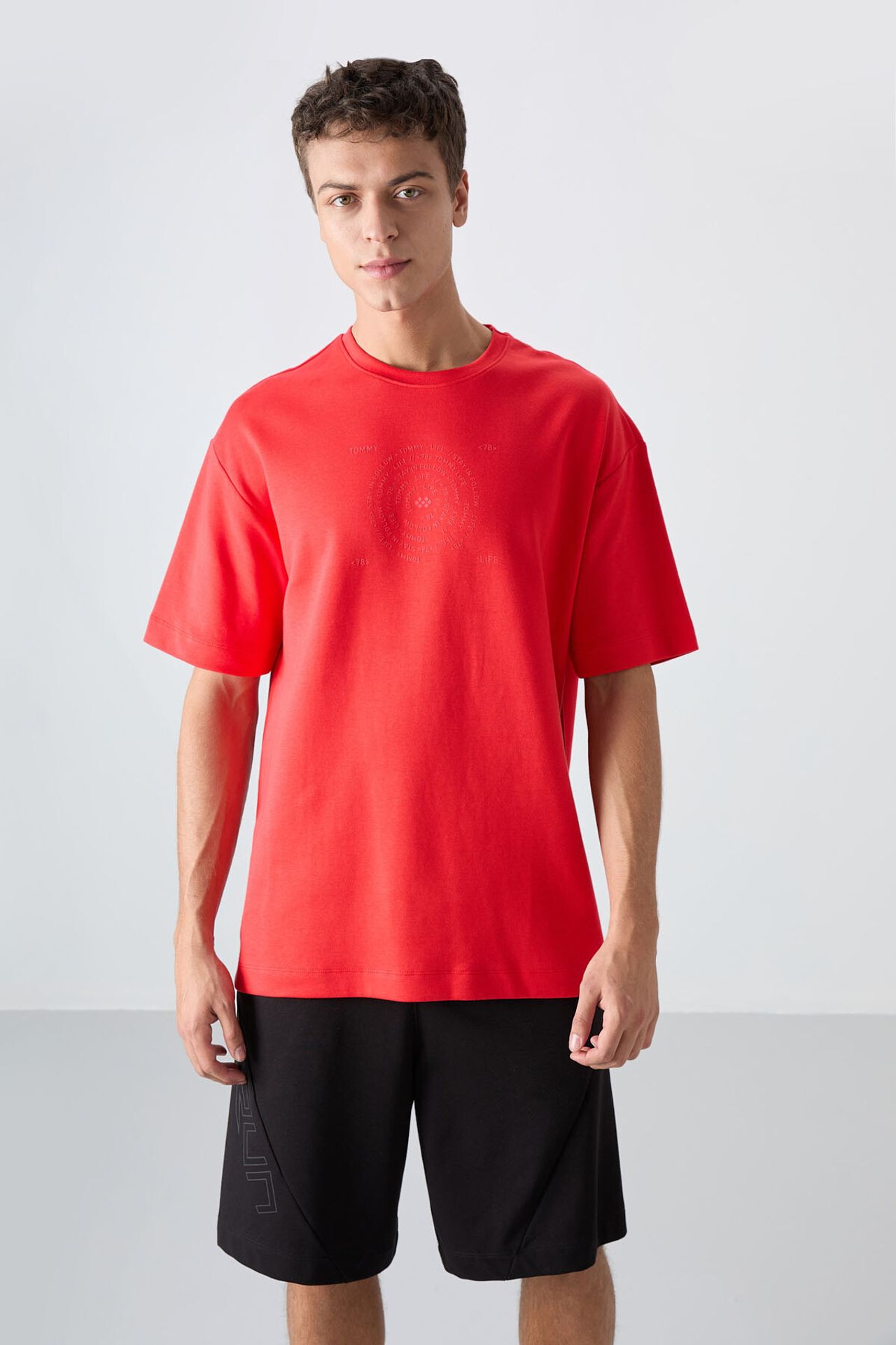 TOMMY Oversized Cotton-Blend Crew Neck T-Shirt 4