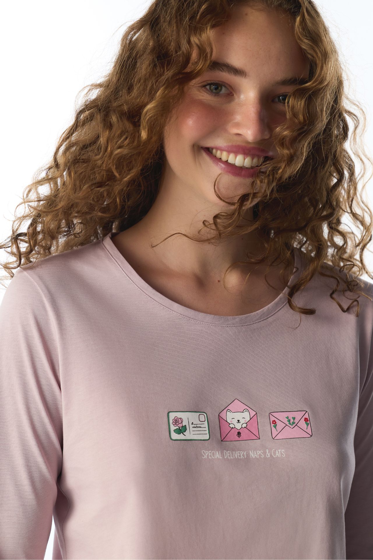 PENTI Naps&cats Cat Pattern Long Sleeve Pant Pajama Set 3