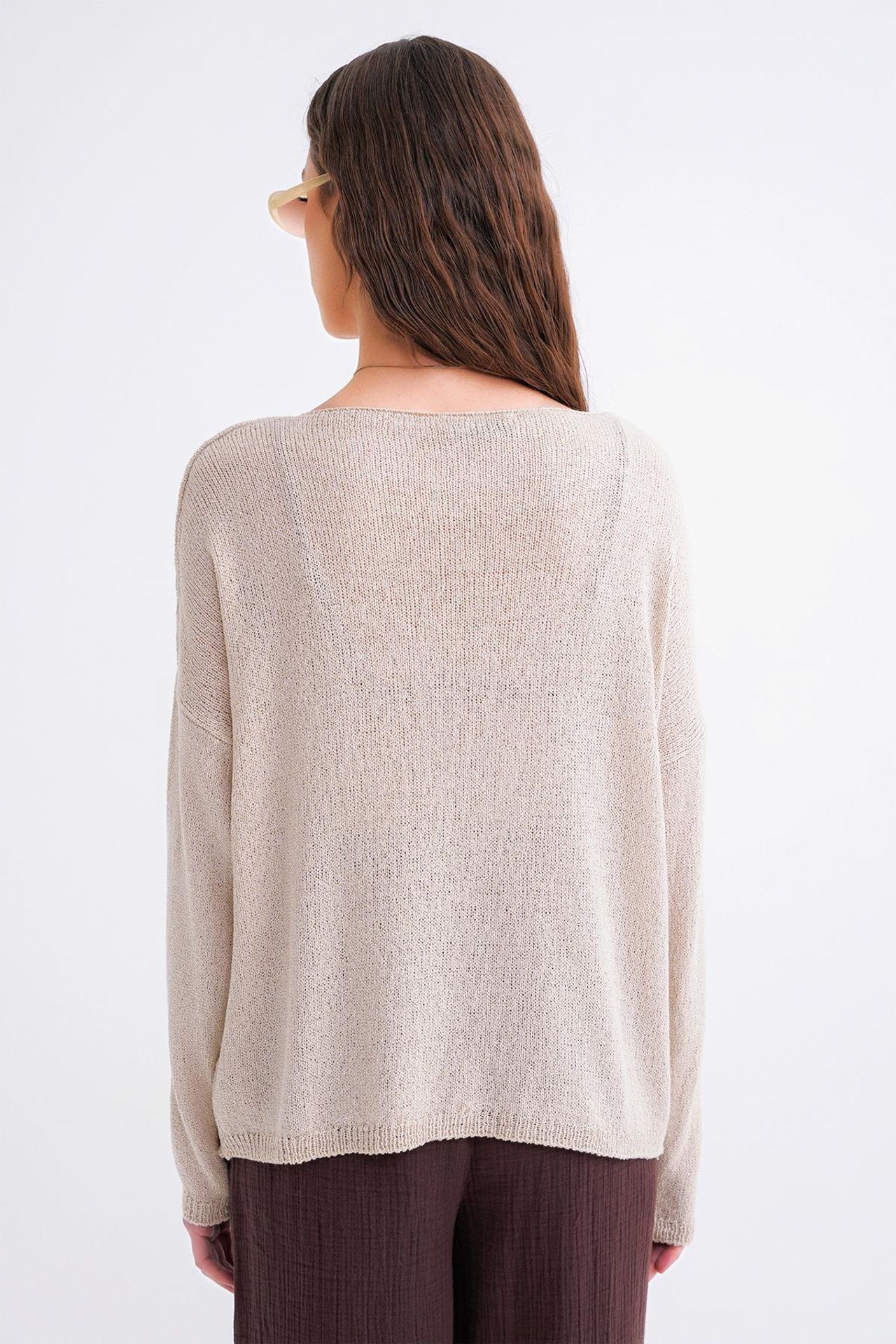 MIXRAY Oversized Boat Neck Knit Sweater 6