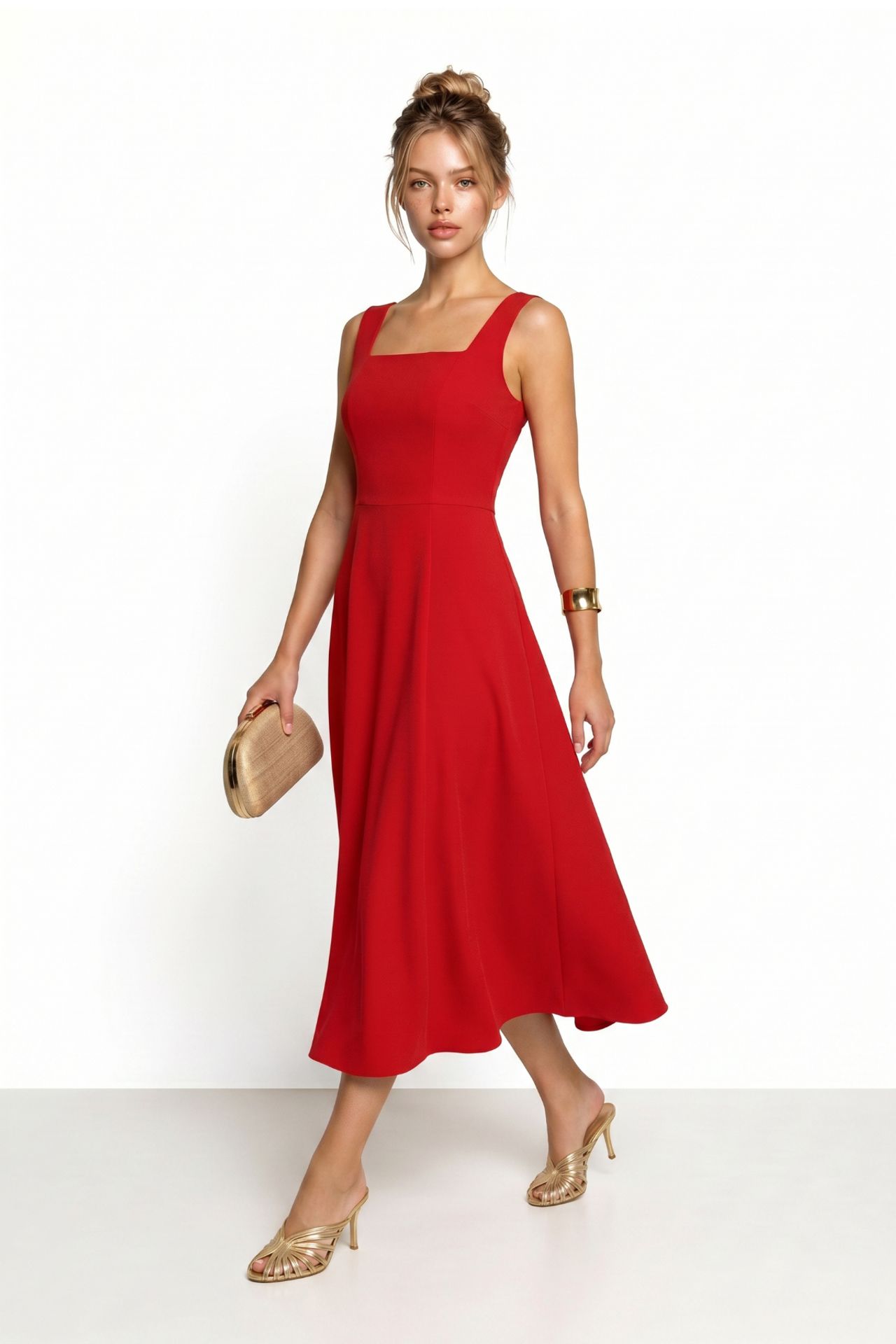 ISTANBUL Cotton Poplin A-Line Midi Dress 4