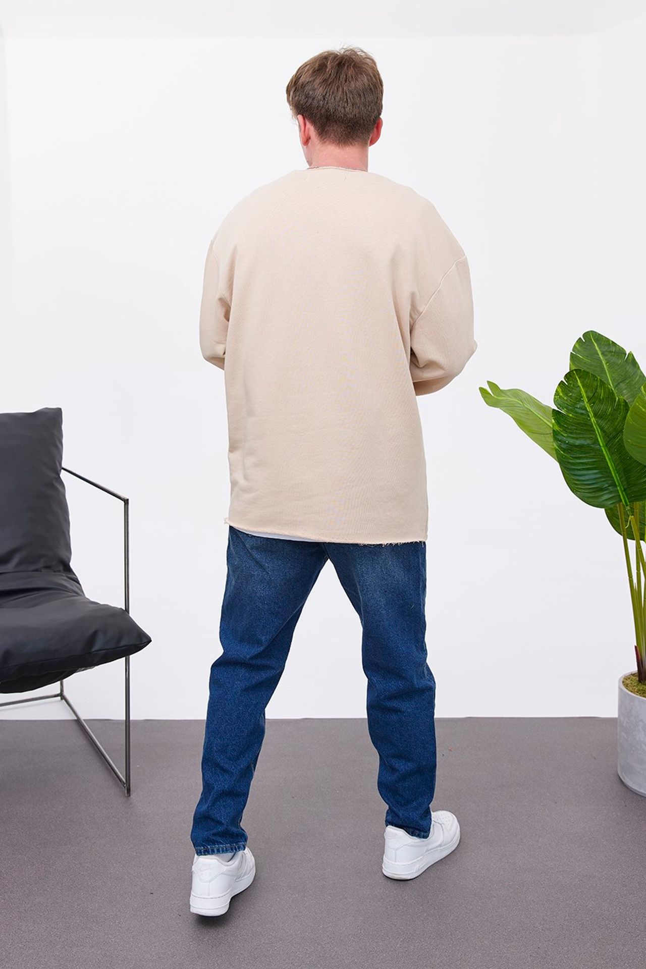 NOMARC Baskılı Bisiklet Yaka Sweatshirt 4