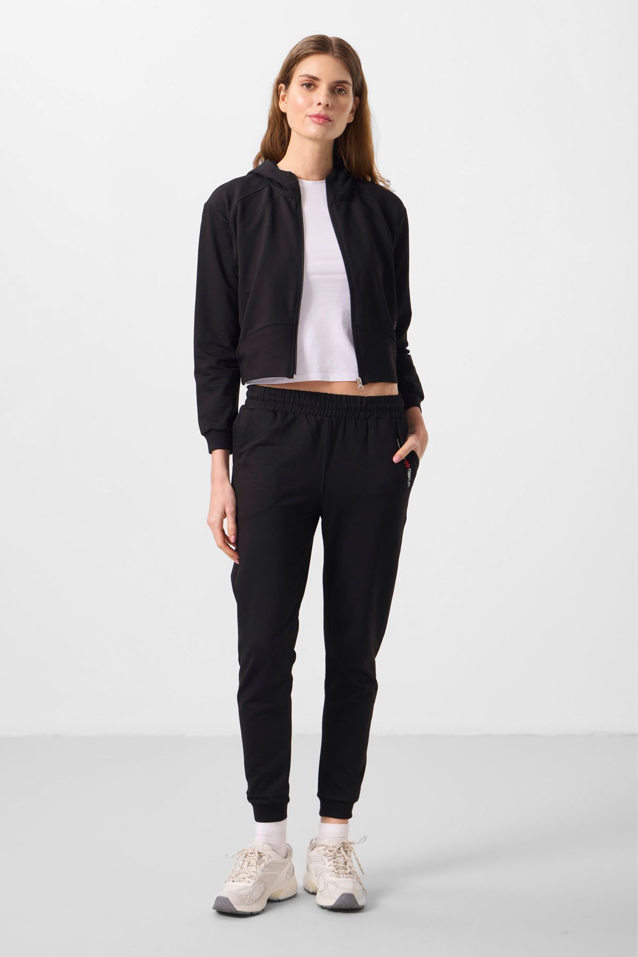 TOMMY Oversized Hooded Zip Sweatshirt And Pants Set 1