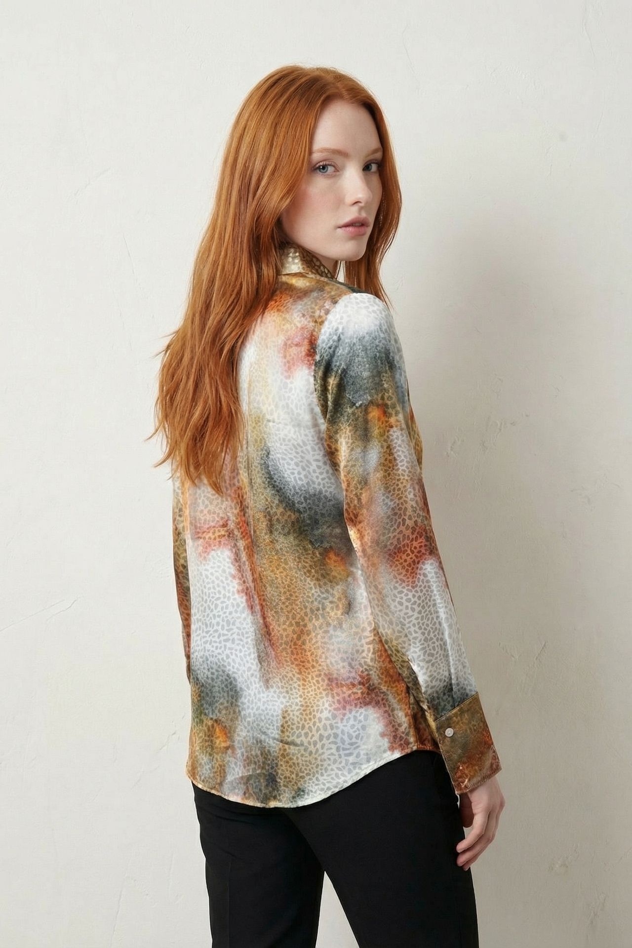 MY FASHION Abstract Print Buttoned Long Sleeve Shirt 4
