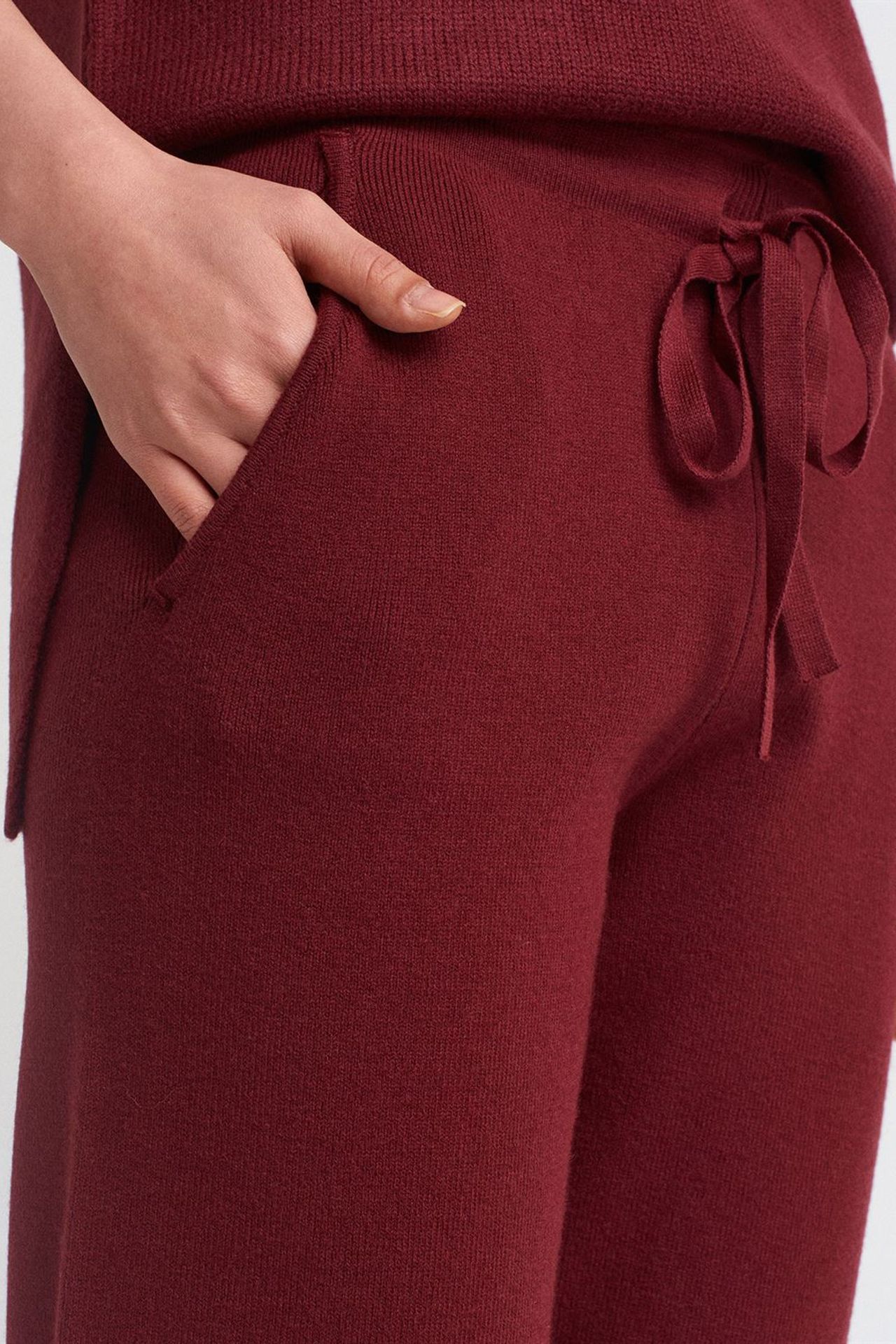DILVIN Kadın Lurex Örme Jogger Pantolon 4
