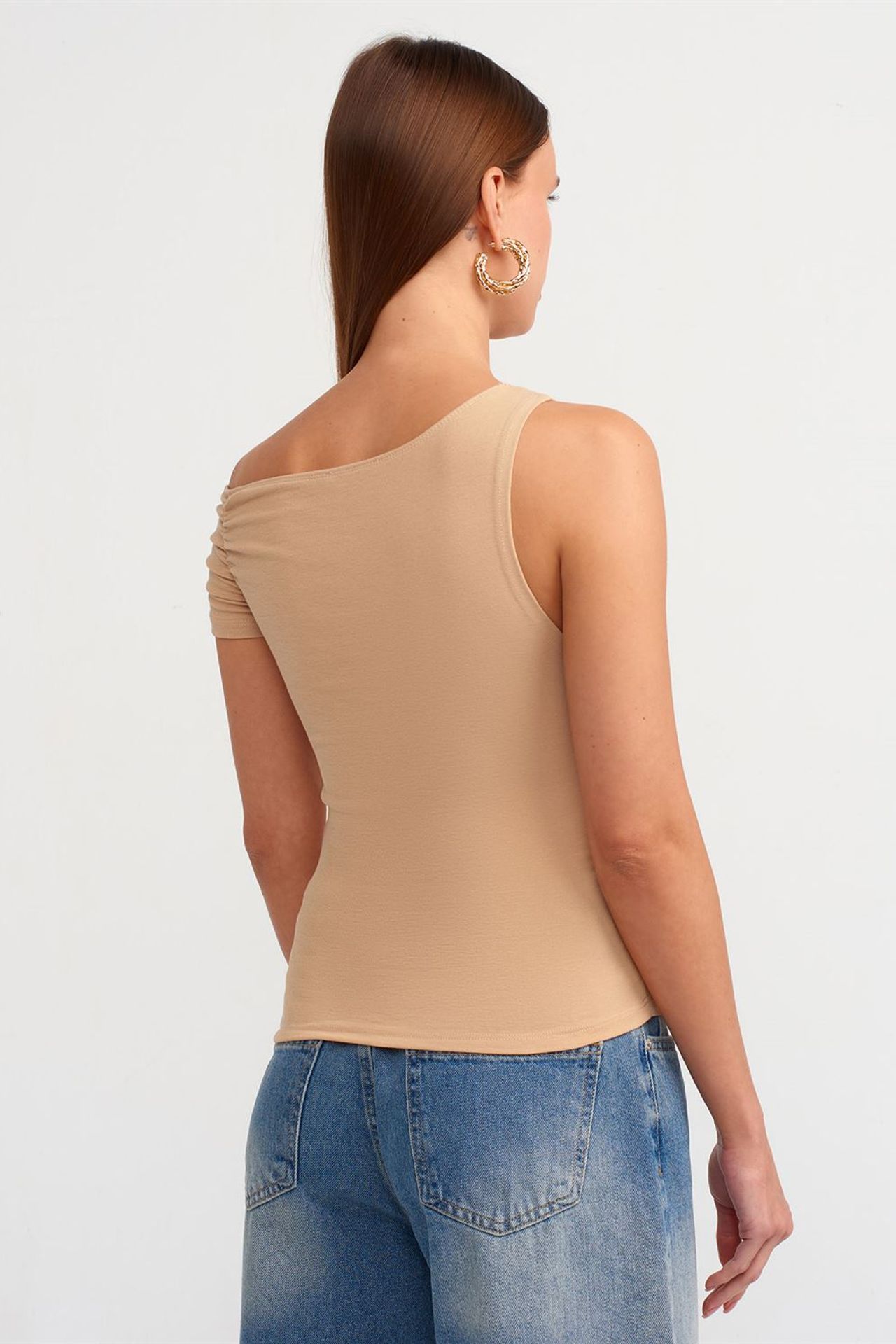 DILVIN Omuzları Açık Slim Fit Örme Bluz 2