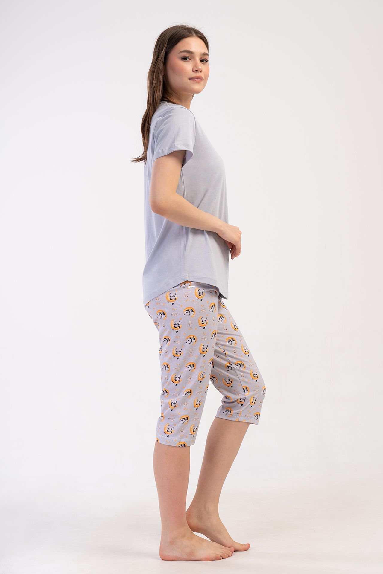 YAKE Capri Pijama Alt Üst Takım 4