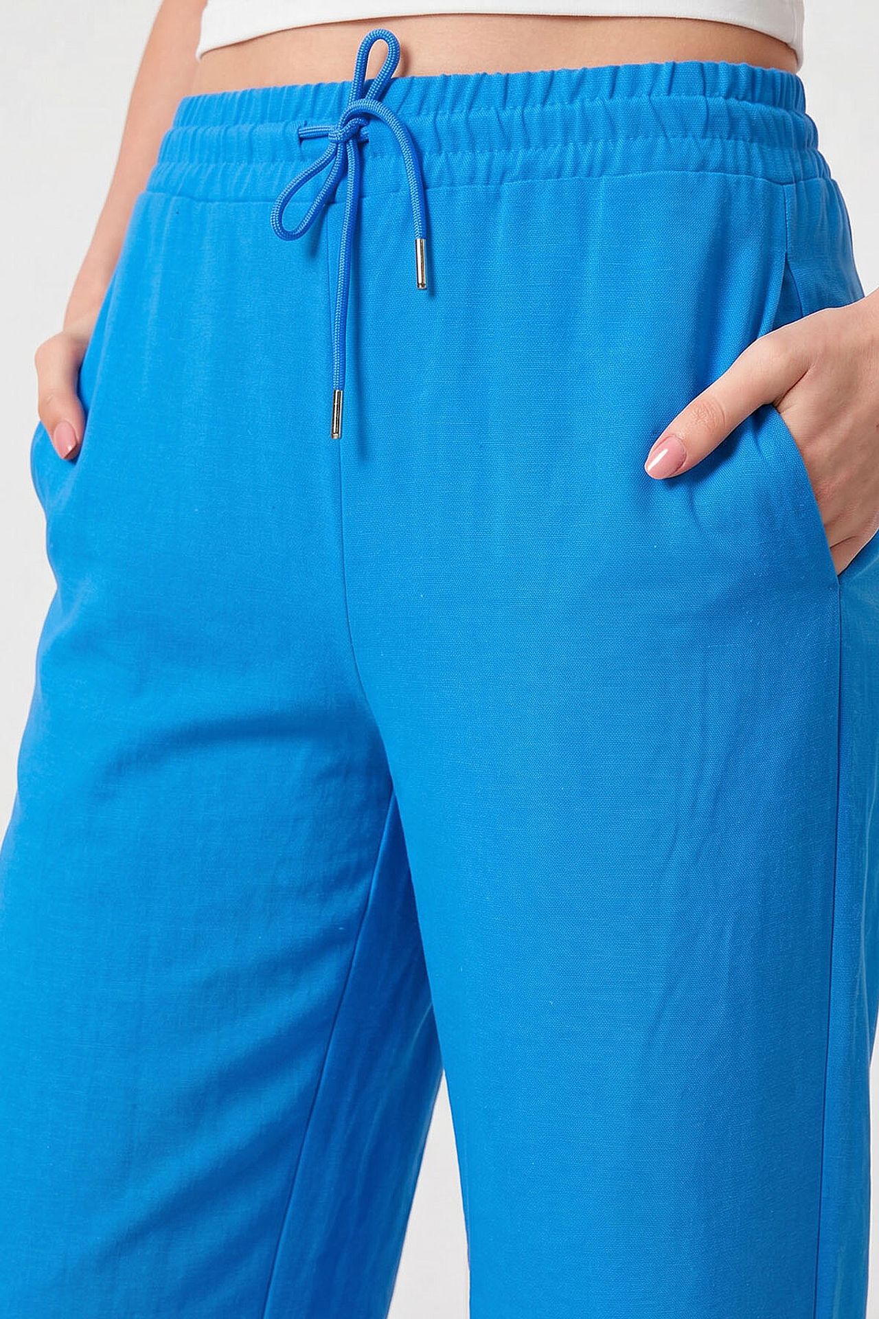 TOMMY Mid Waist Palazzo Pants with Drawstring 3