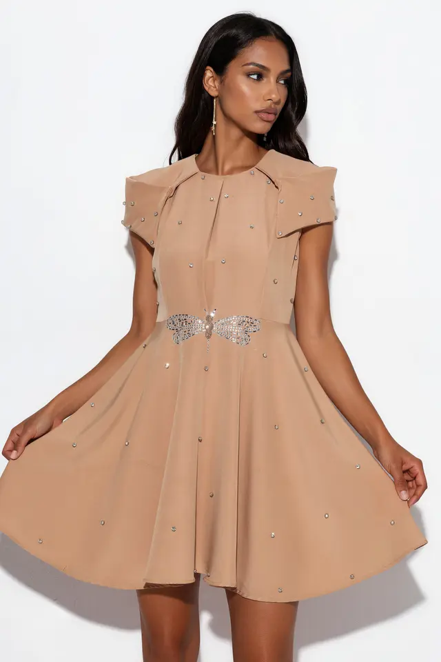 MSN Women's A-line Mini Dress With Sequins