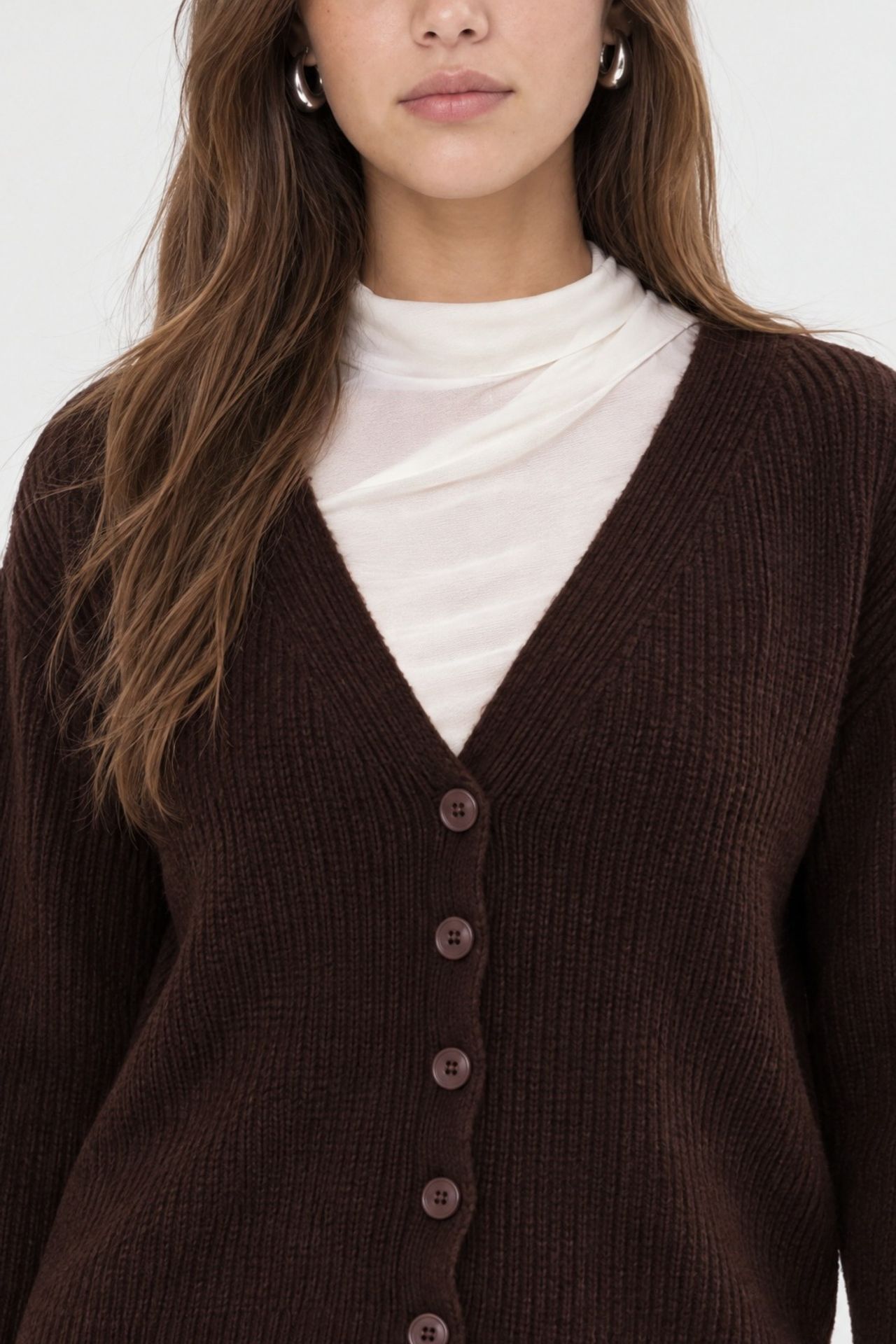 Mixray Textured V-Neck Button Cardigan 3