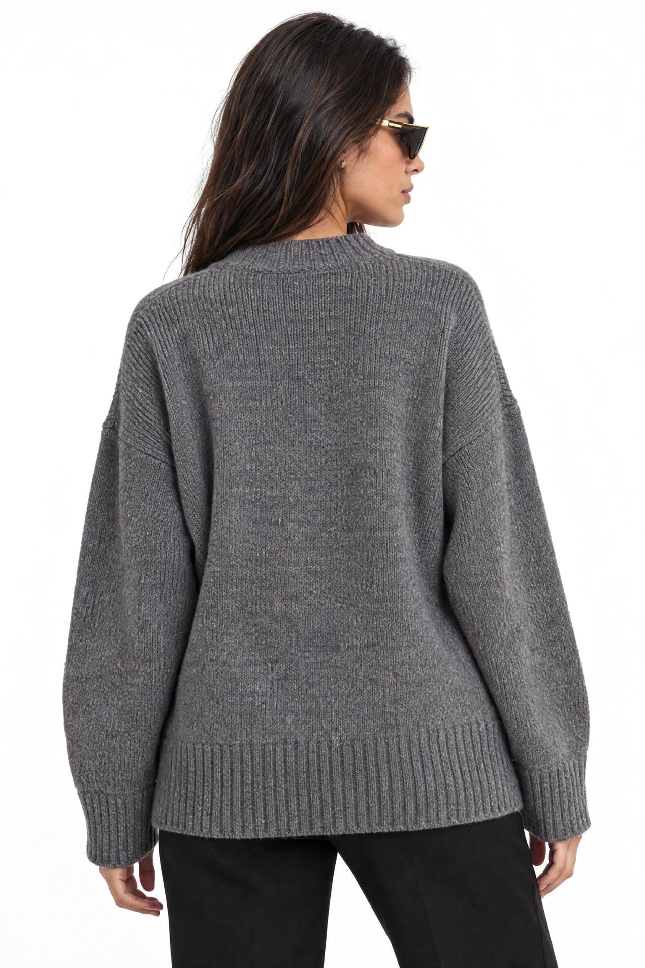 Mixray Buttoned V-Neck Ribbed Knit Cardigan 3