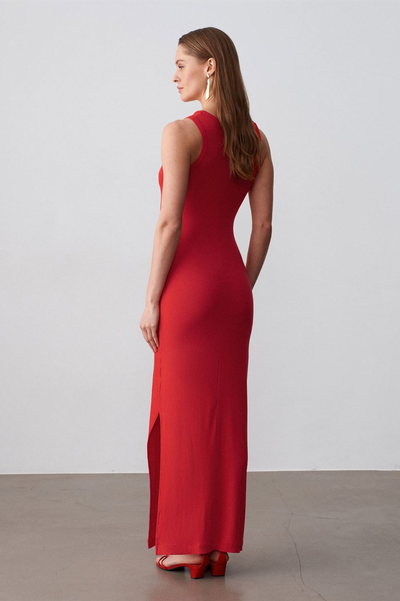 DILVIN Ribbed Sleeveless Bodycon Maxi Dress 2