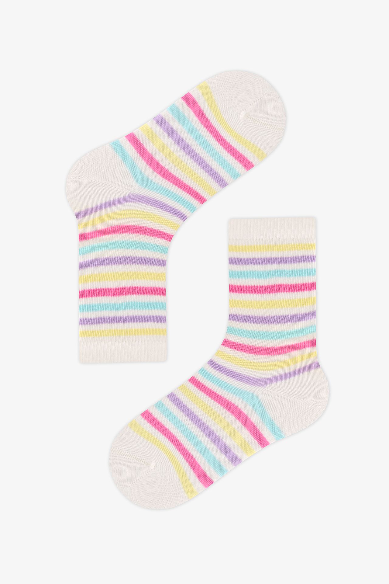 PENTI Girls' Space Cat Cat Pattern 2-Pack Crew Socks 5
