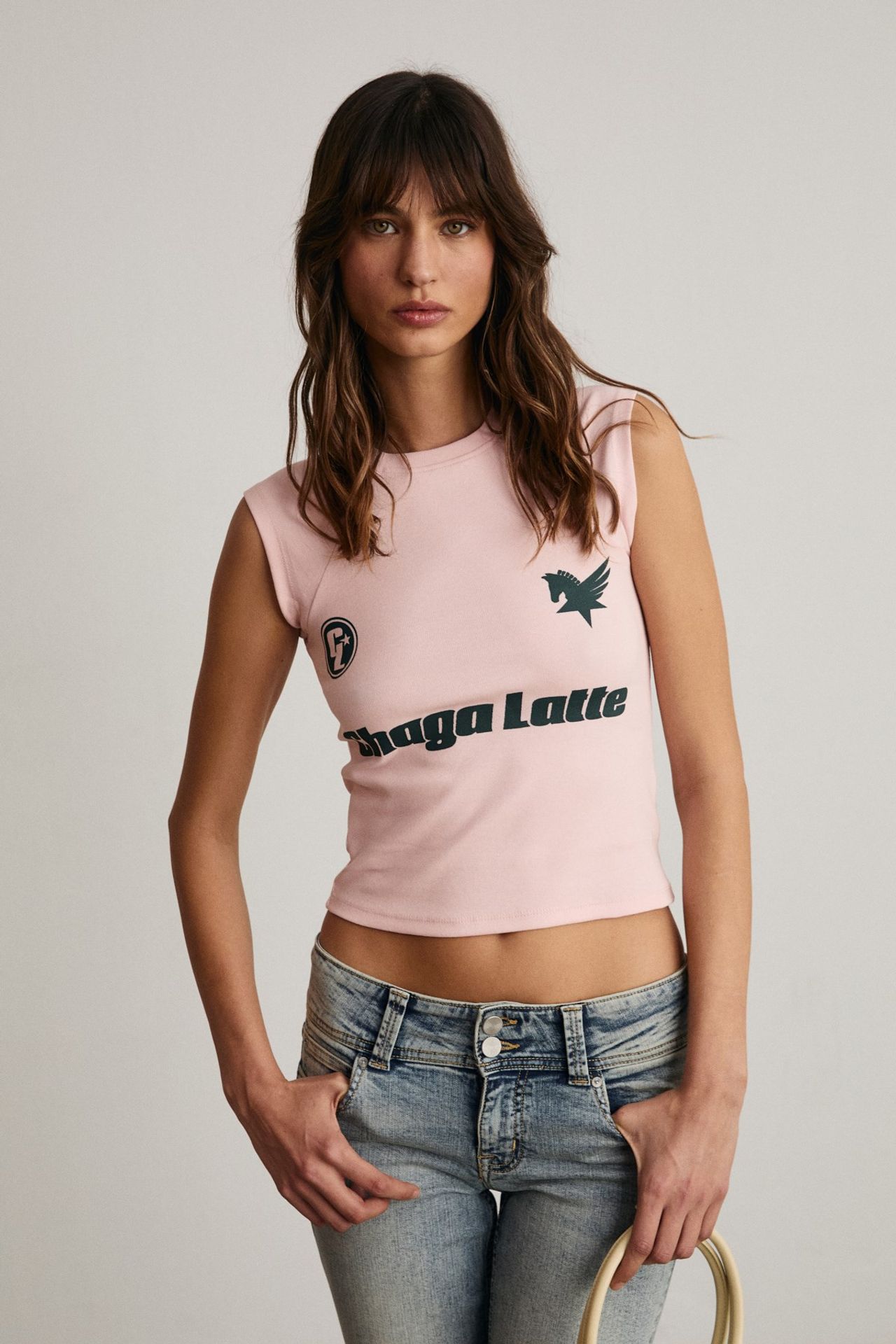 GRIMELANGE Crop Slim Fit Printed T-Shirt 1