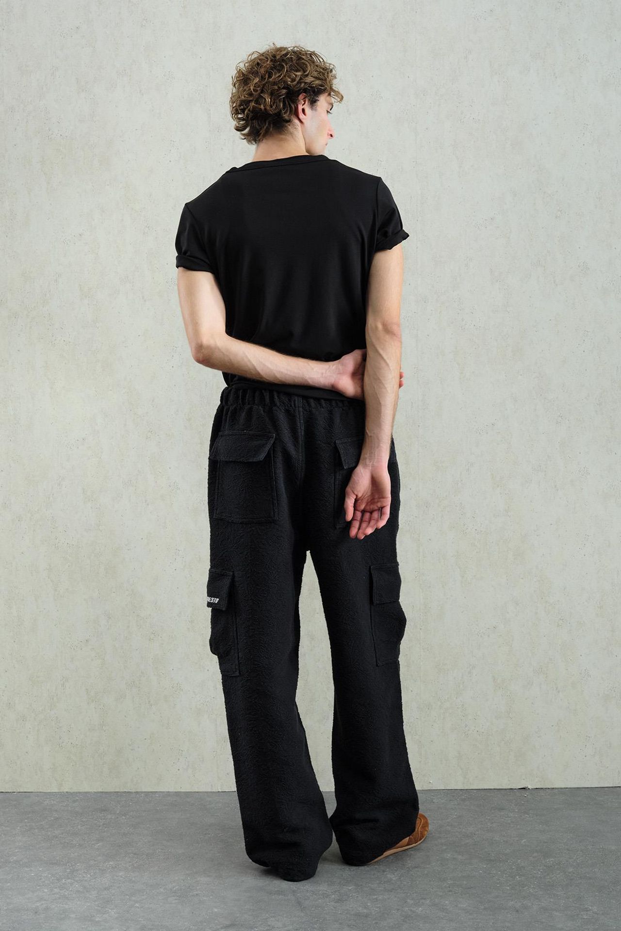 GIESTO Wide Leg Textured Pull-On Pants 2