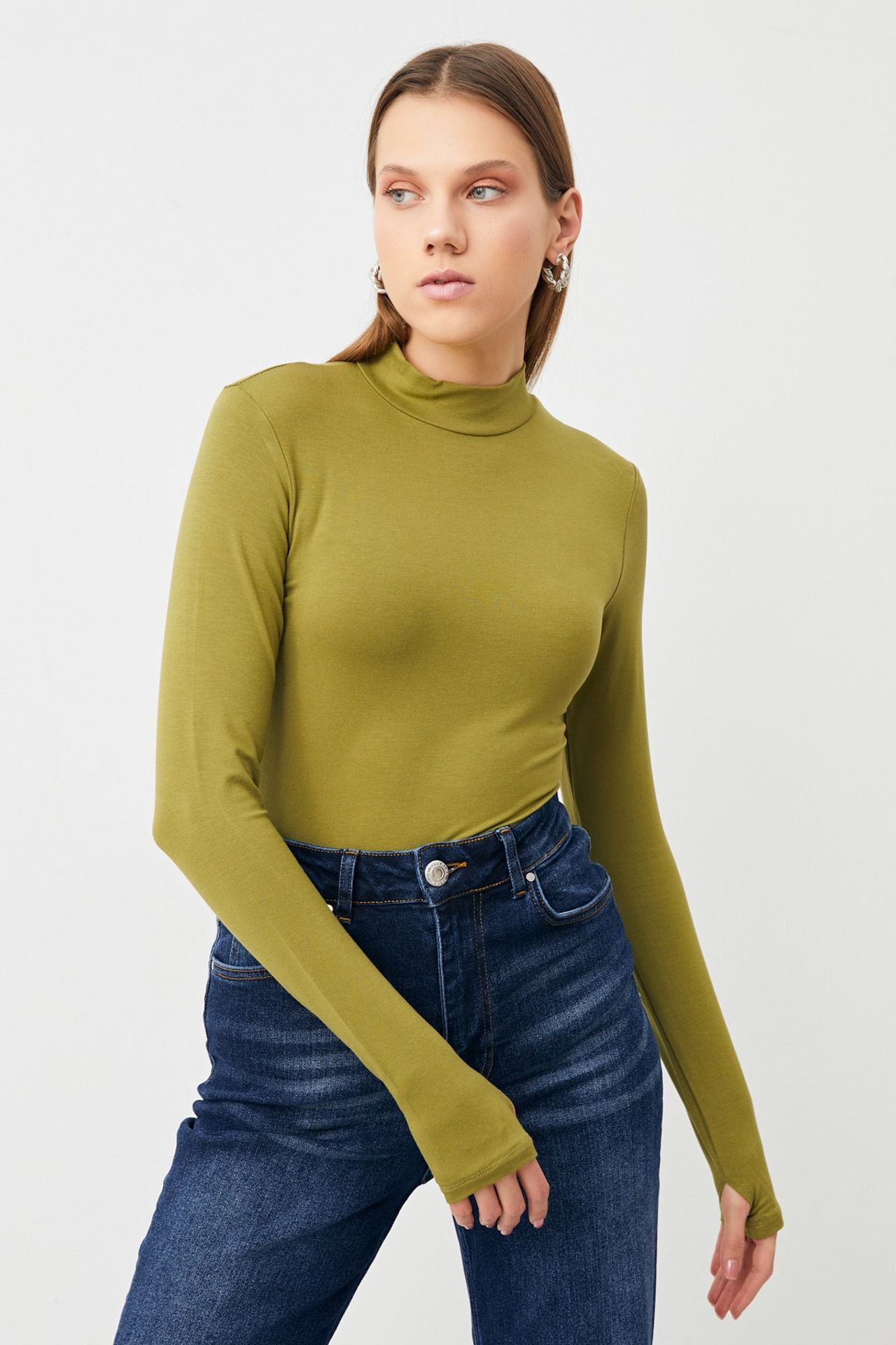 BIPANTOLON Kadın 2'li Cut Out Detaylı Yarım Balıkçı Yaka Body 5