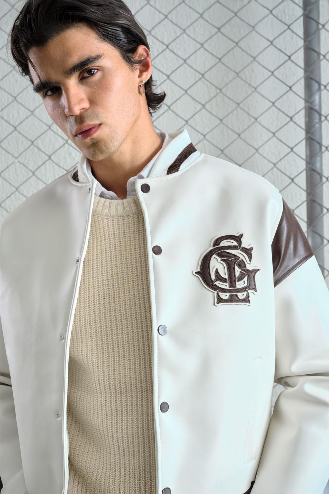 GIESTO Faux Leather Bomber Jacket 4