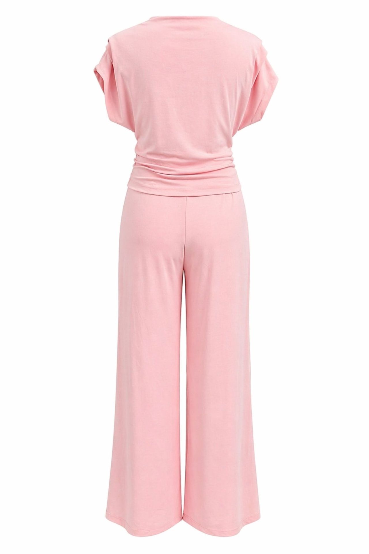 MIXRAY High Waist Wide Leg Knit Co-Ord Set with Boat Neck 4