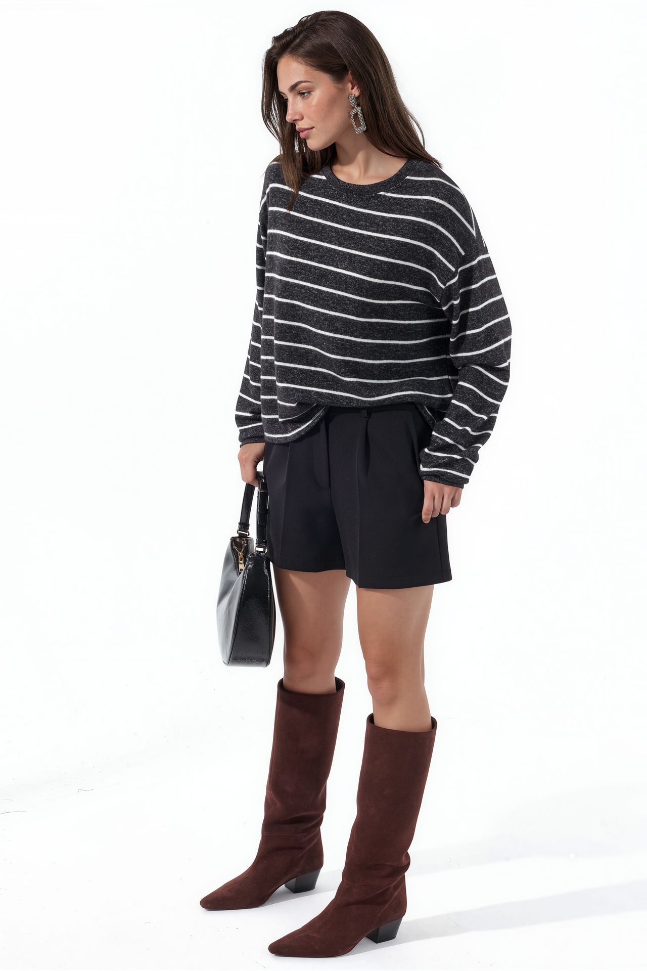 BUSEM Striped Ribbed Crew Neck Sweater 2