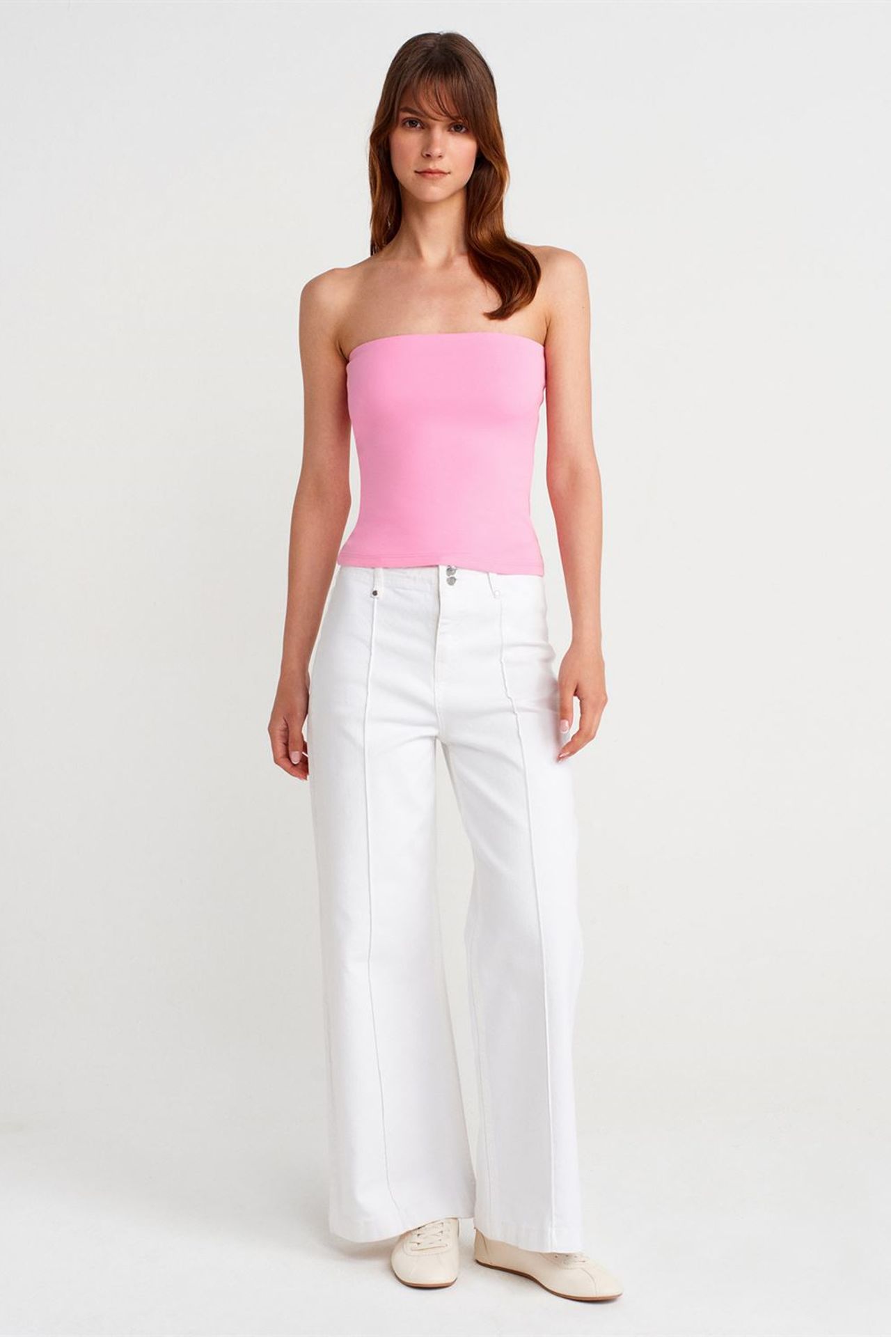 DILVIN Strapless Slim-fit Jersey Blouse 4