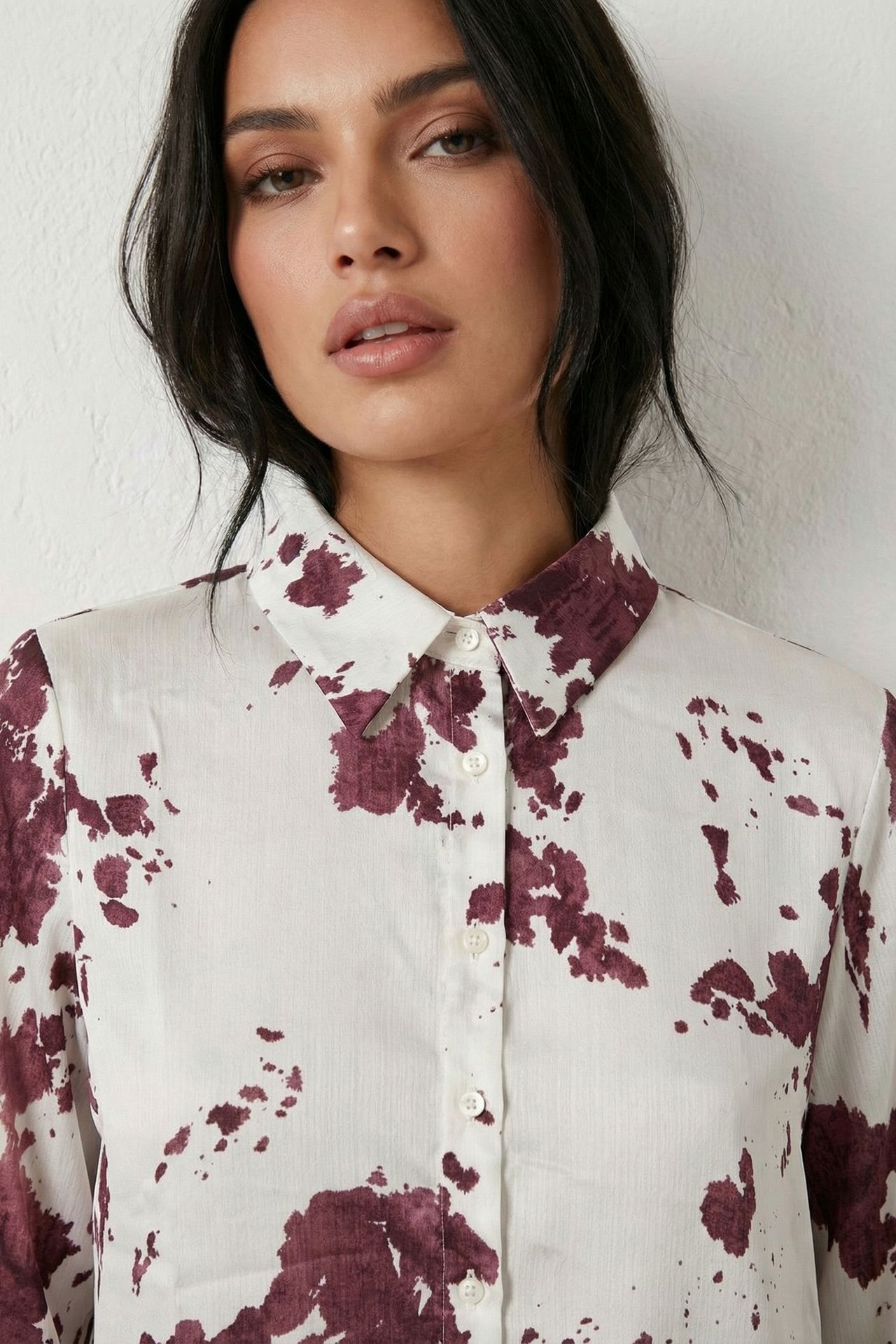 MY FASHION Abstract Print Button-Up Shirt 6