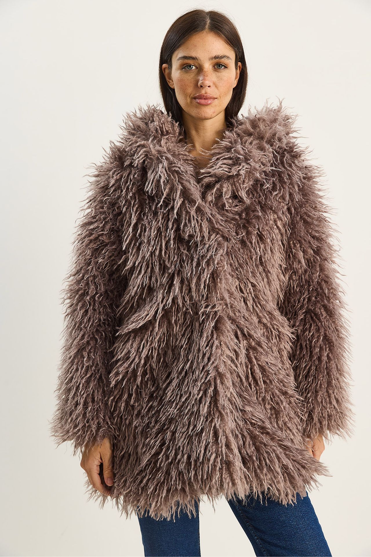 LUCCI Oversize Hooded Faux Fur Jacket 5
