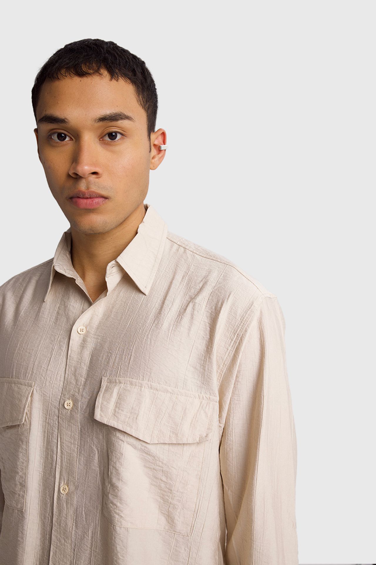 GIESTO Long Sleeve Button-Up Shirt with Pocket 3