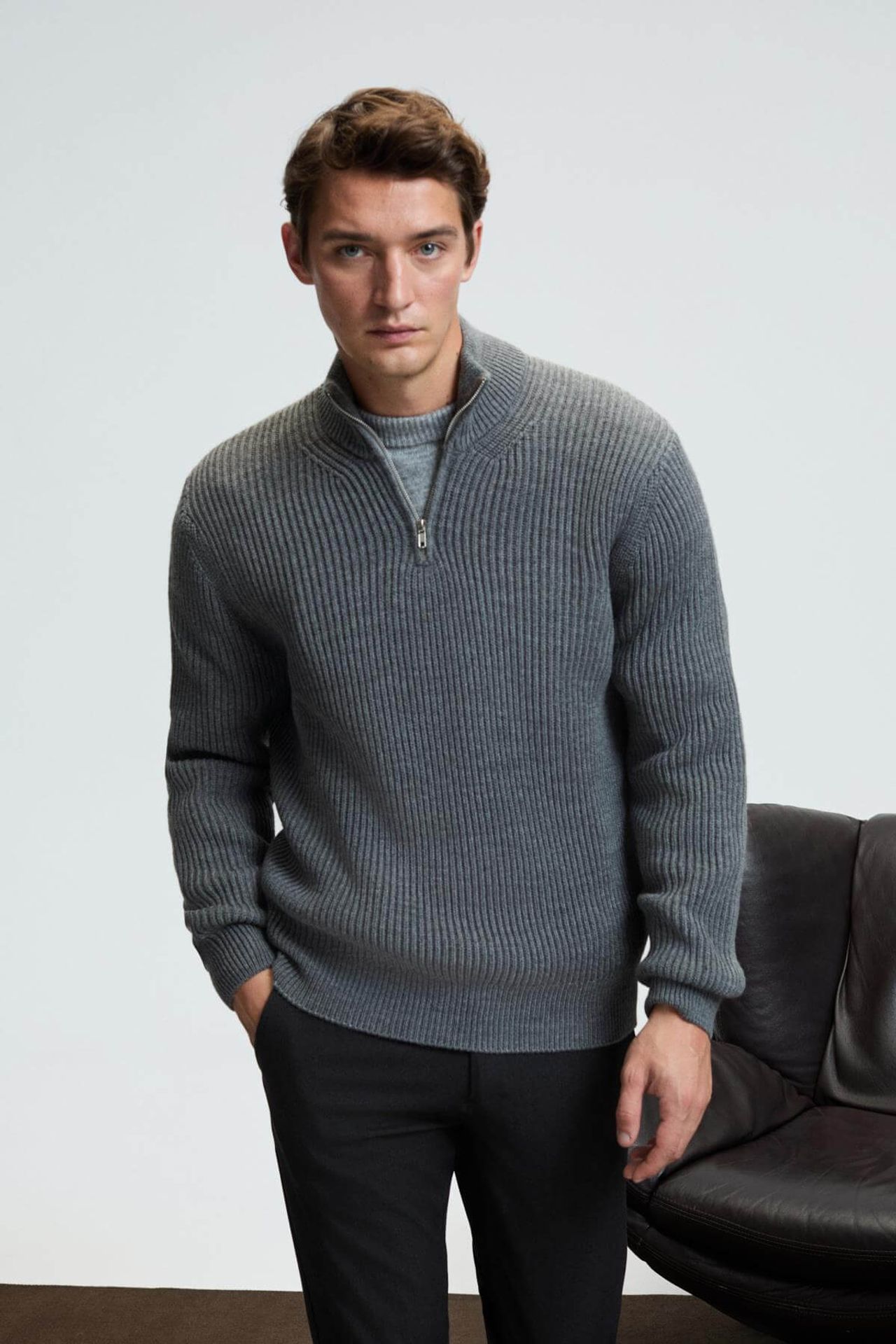 GRIMELANGE Zipper Collar Knit Jumper 4