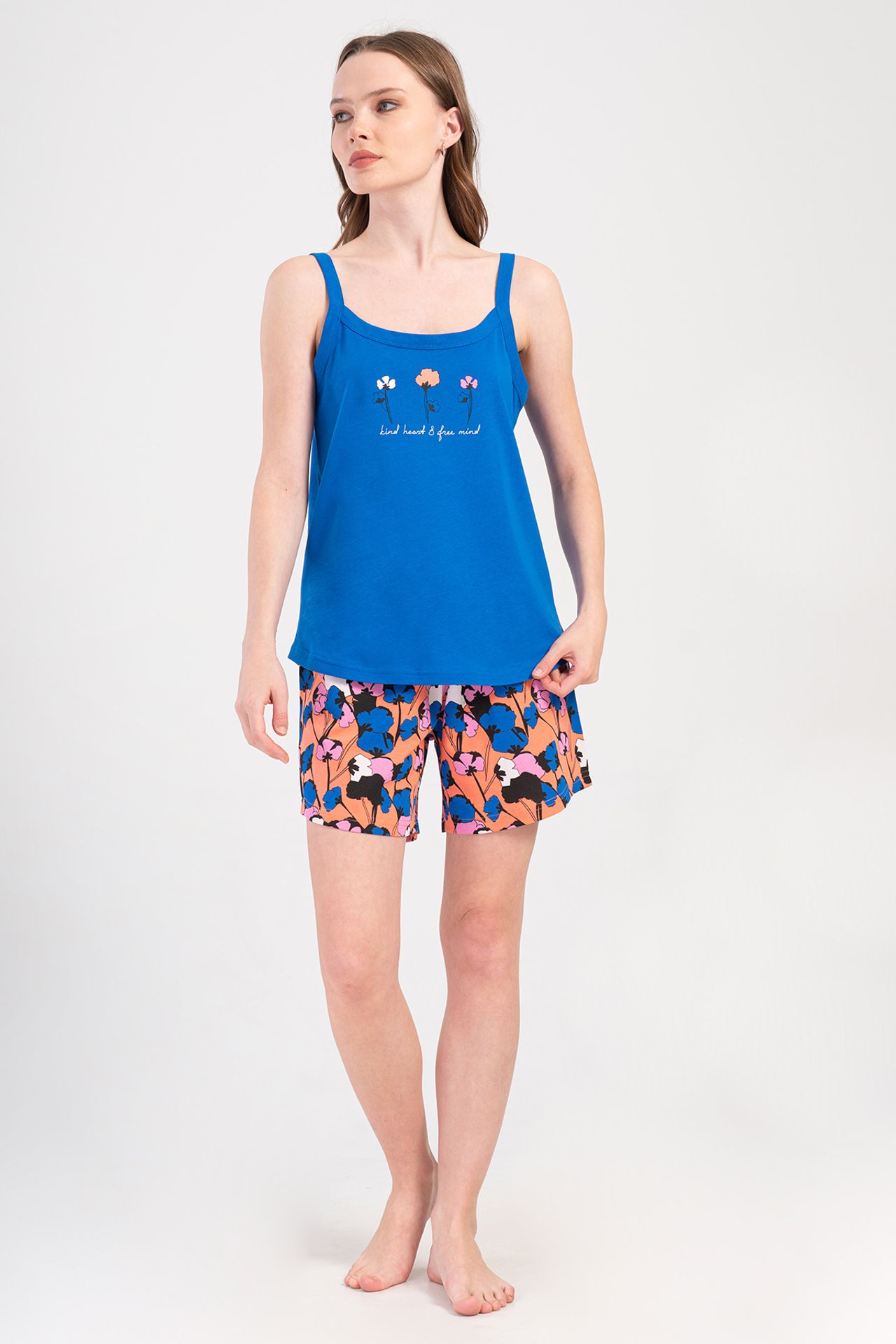 YAKE Soyut Desenli 2 Parçalı Pijama Takımı 1