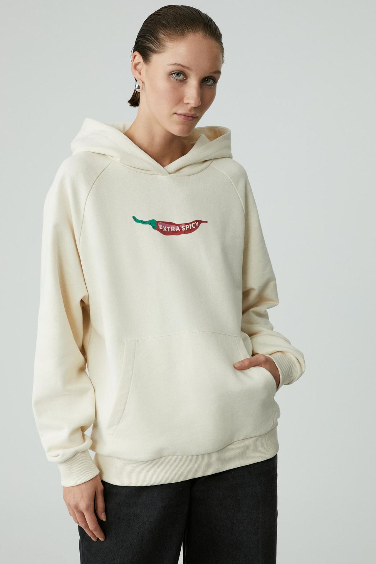 GRIMELANGE Oversized Printed Hooded Sweatshirt 1