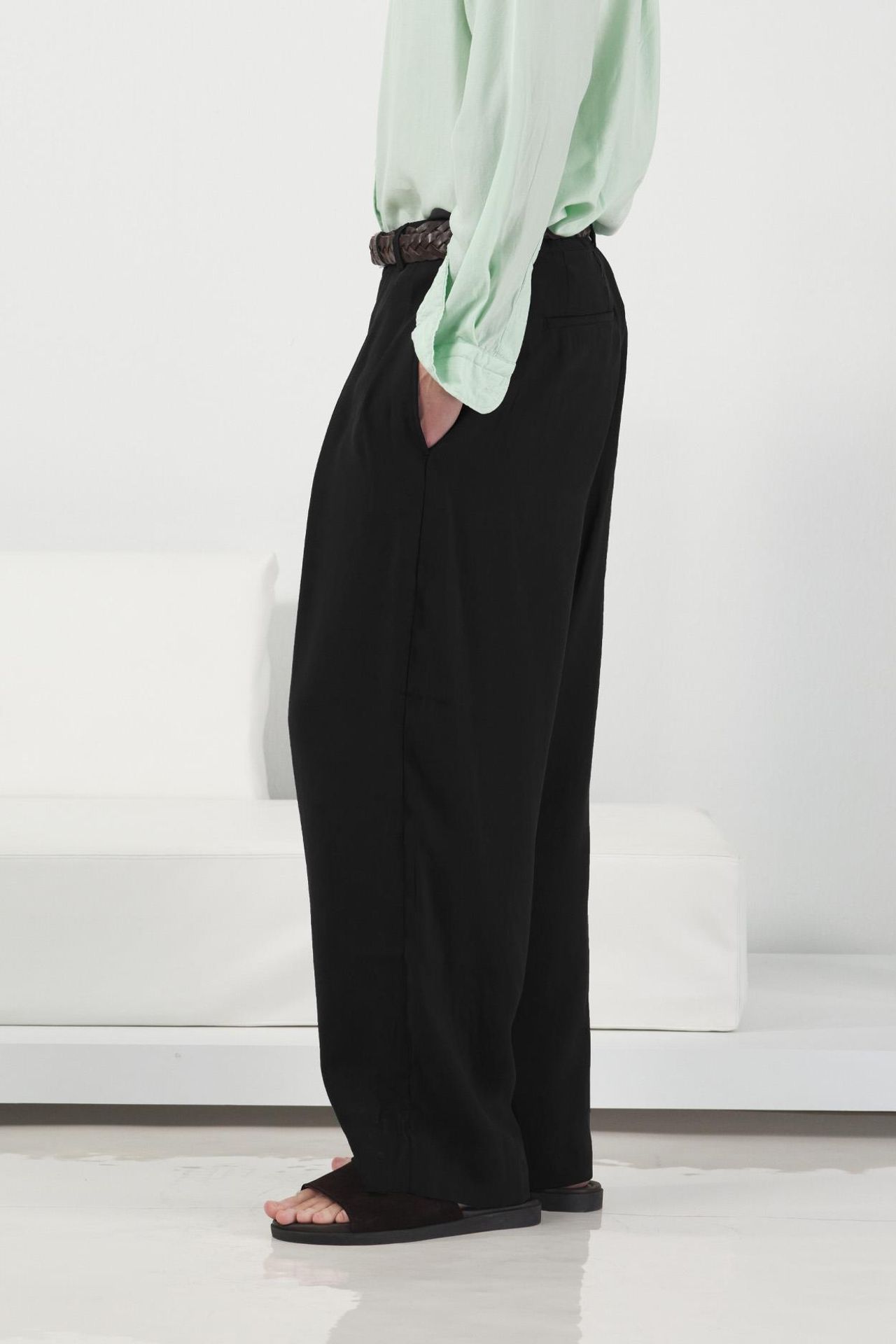 GIESTO Tailored Wide Leg Pleated Trousers 3